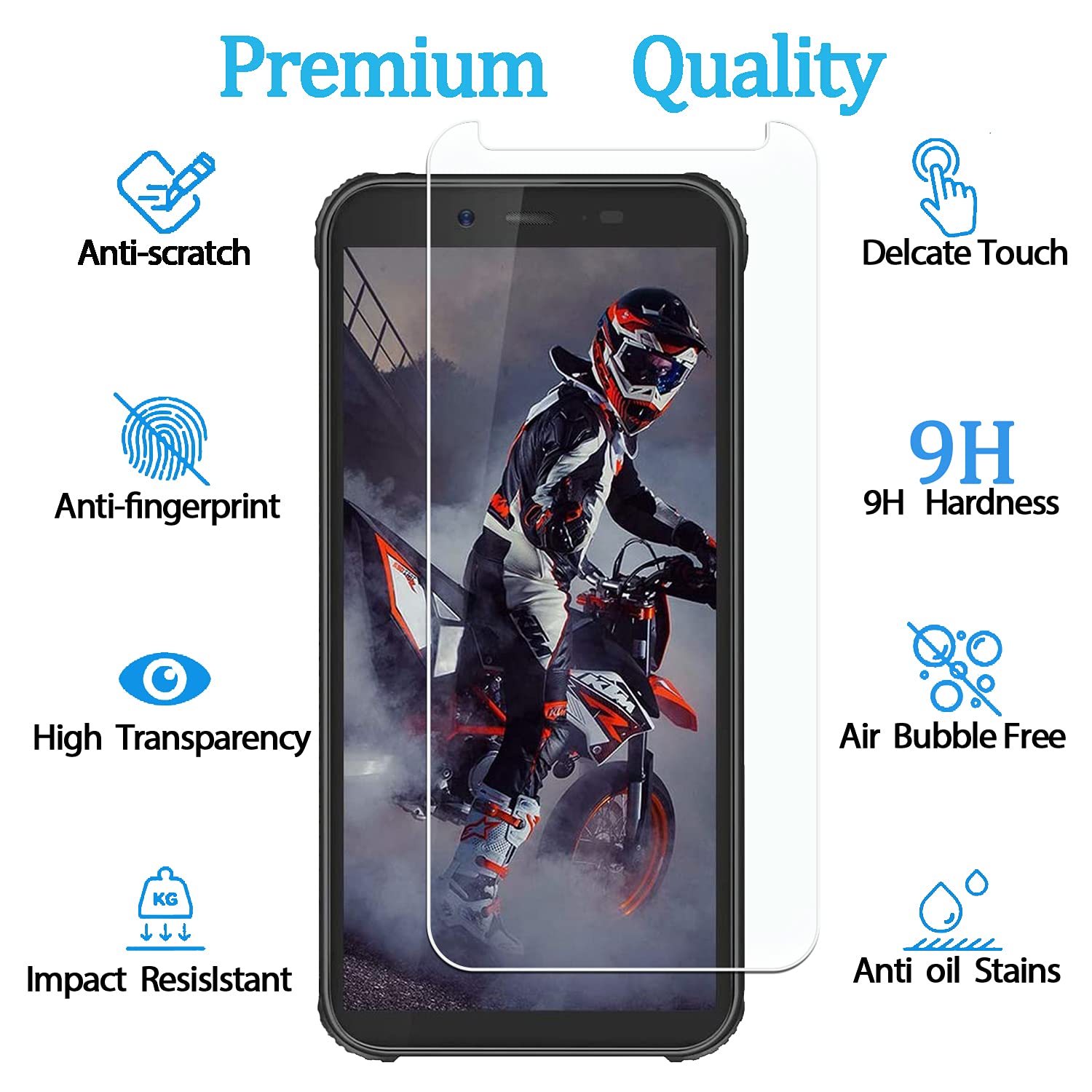 KELOLIN 3-Pack Tempered Glass for Blackview BV5500 Plus - Anti-Scratch, Anti-Fingerprint - Perfect for Outdoor Adventures