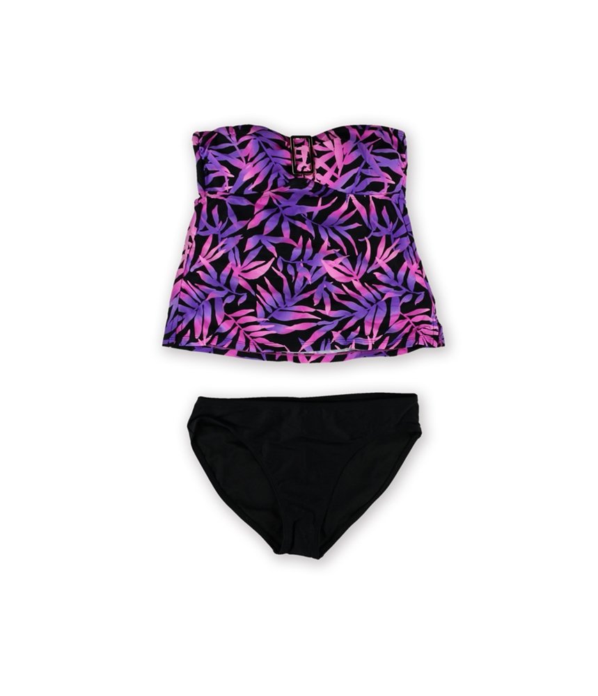 Women's Tropical Bandini 2-Piece Bandeau Bikini Set - Island Escape Swimwear for Beach Vacation & Pool Party