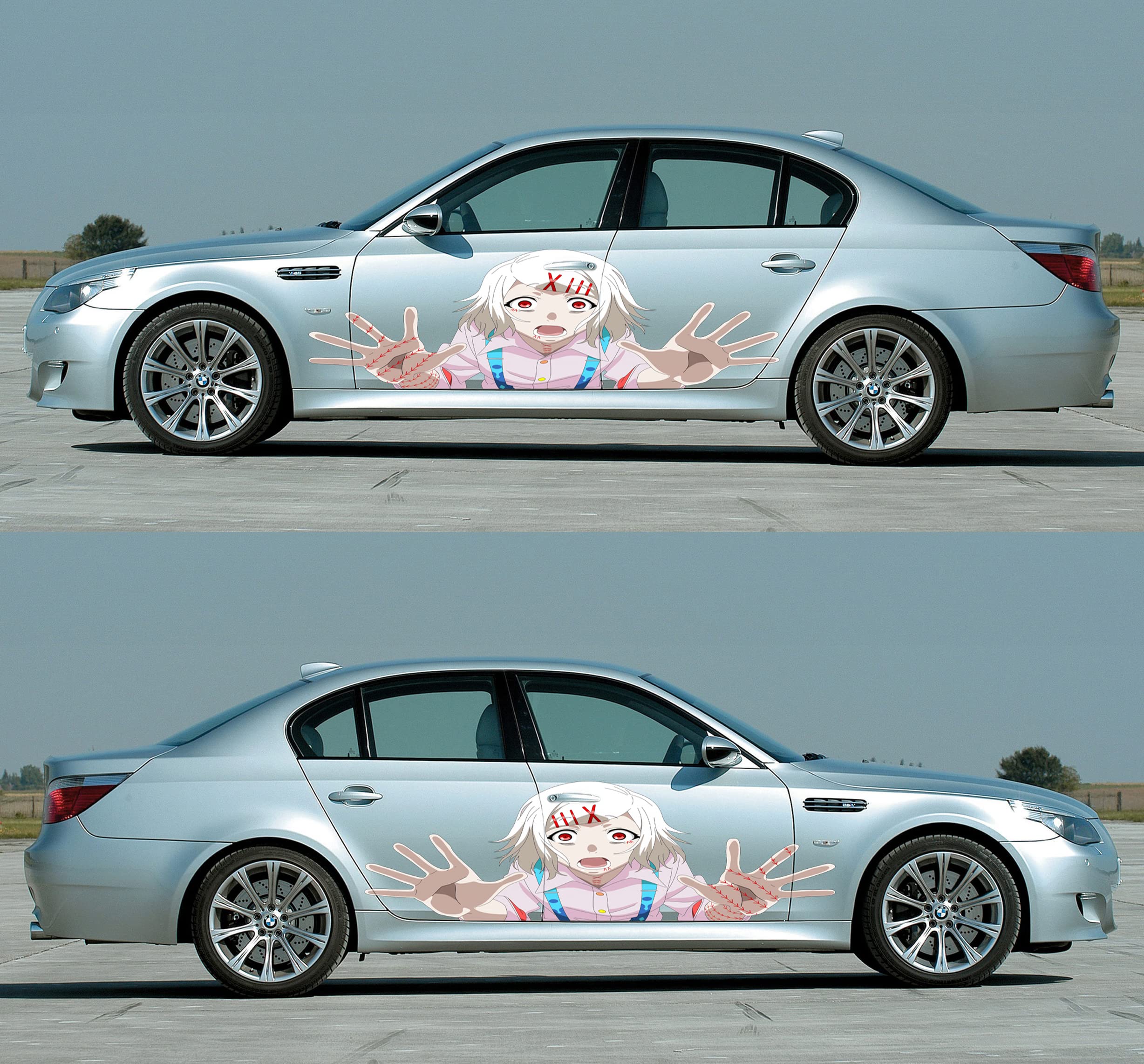 Anime Girl Vinyl Car Decal - Cute Anime Girl Side Window Sticker (20x60) for Cars, Trucks, Laptops & Water Bottles - Perfect for Anime Fans & Car Enthusiasts