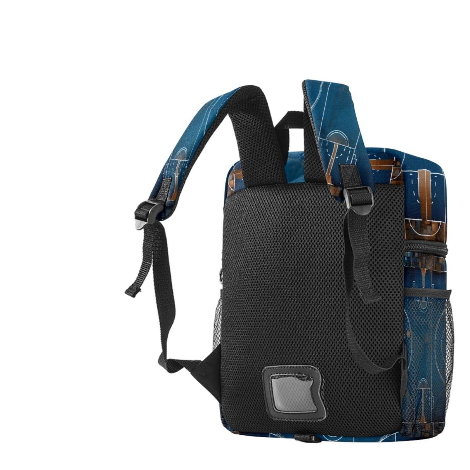 Stylish Travel Backpacks for Women & Men - Durable Basketball Court Design Backpack for School, Gym, Work & Outdoor Adventures