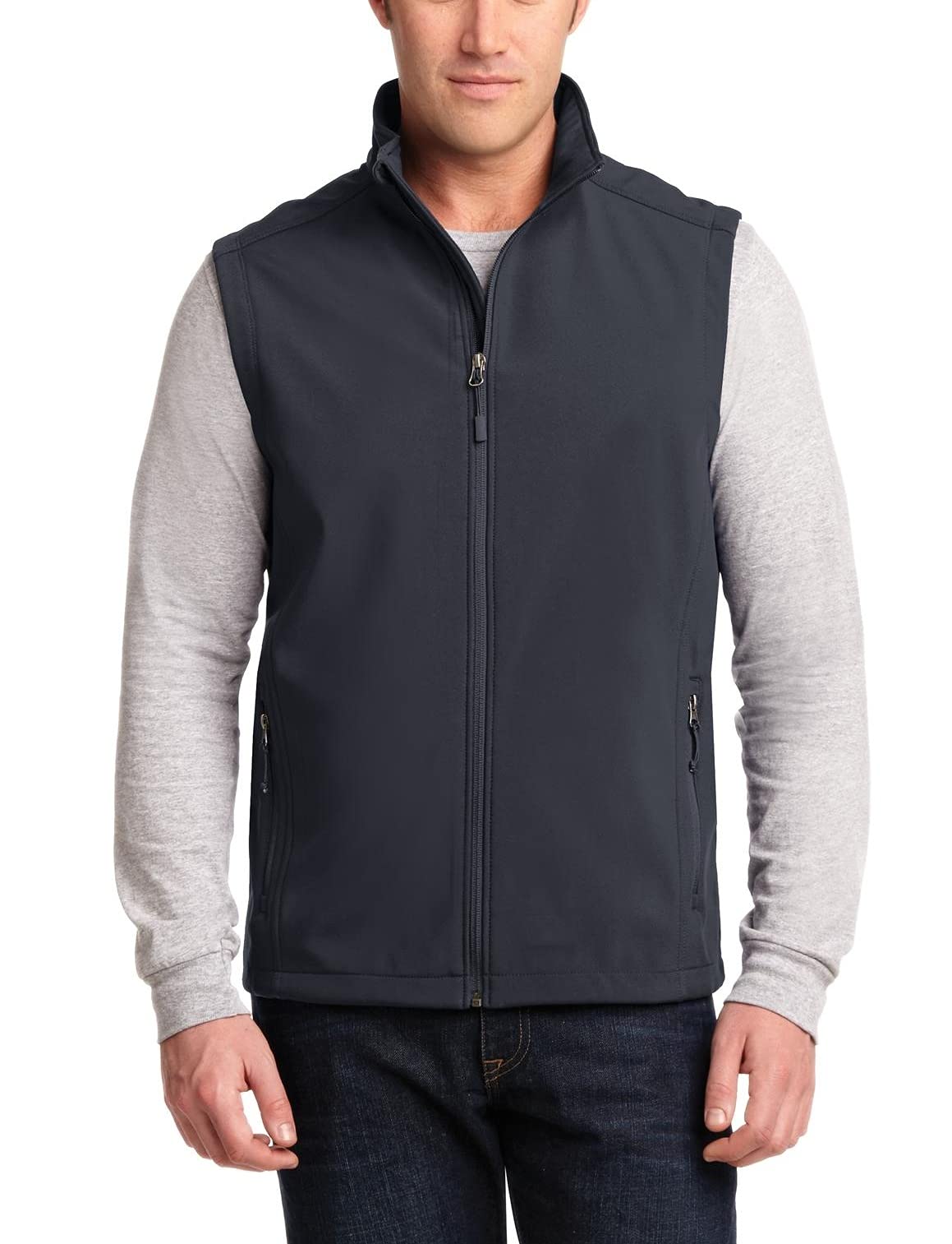 Men's Waterproof Soft Shell Vest - Full Zip Windproof for Outdoor Hiking