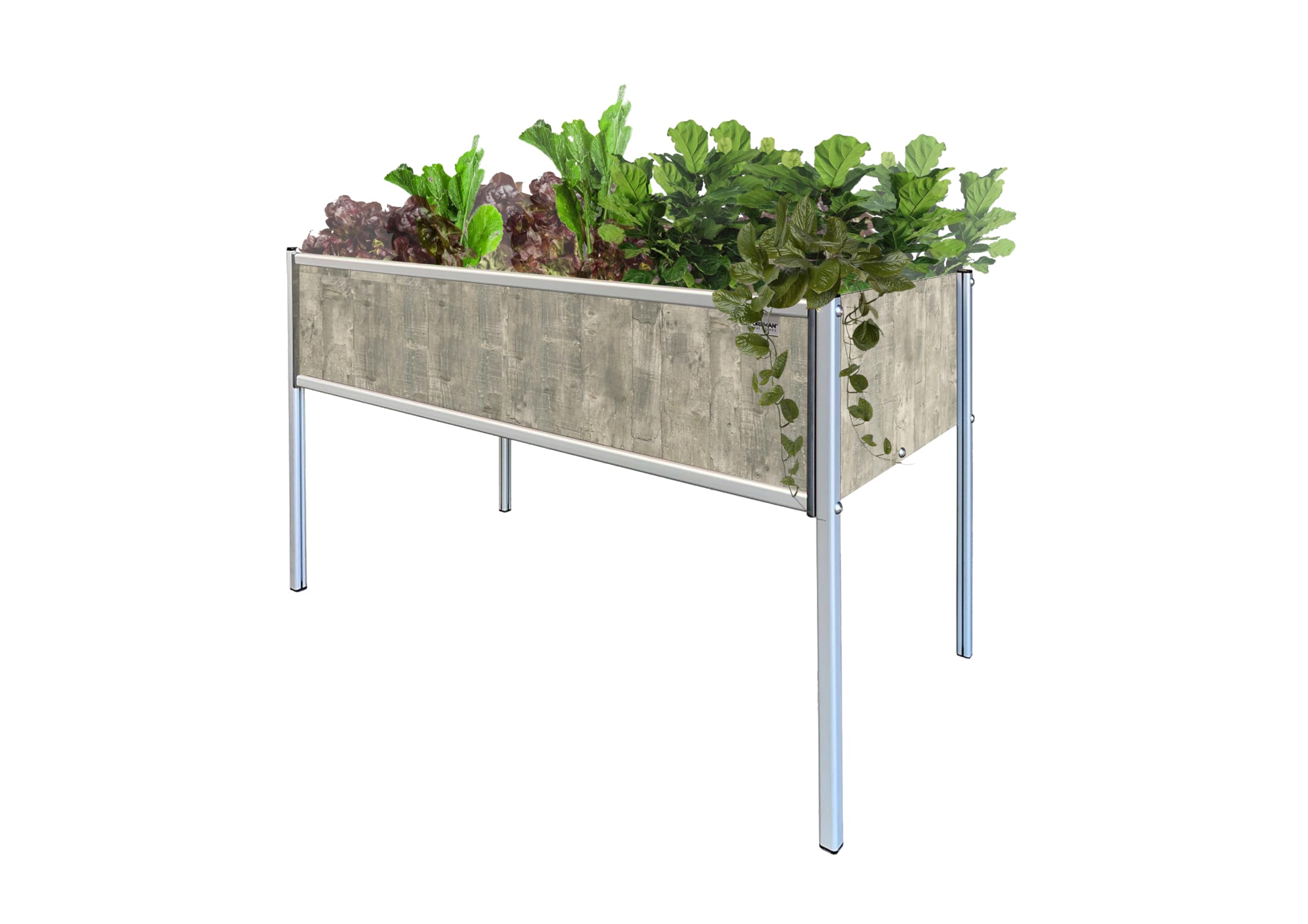 Monte Wood Grain Raised Garden Bed with Legs 48x24x30 Inch - Weatherproof Elevated Planter Box with Drainage Holes - 300lb Capacity for Vegetables, Flowers, Herbs - Perfect for Patio, Balcony & Small Space Gardening