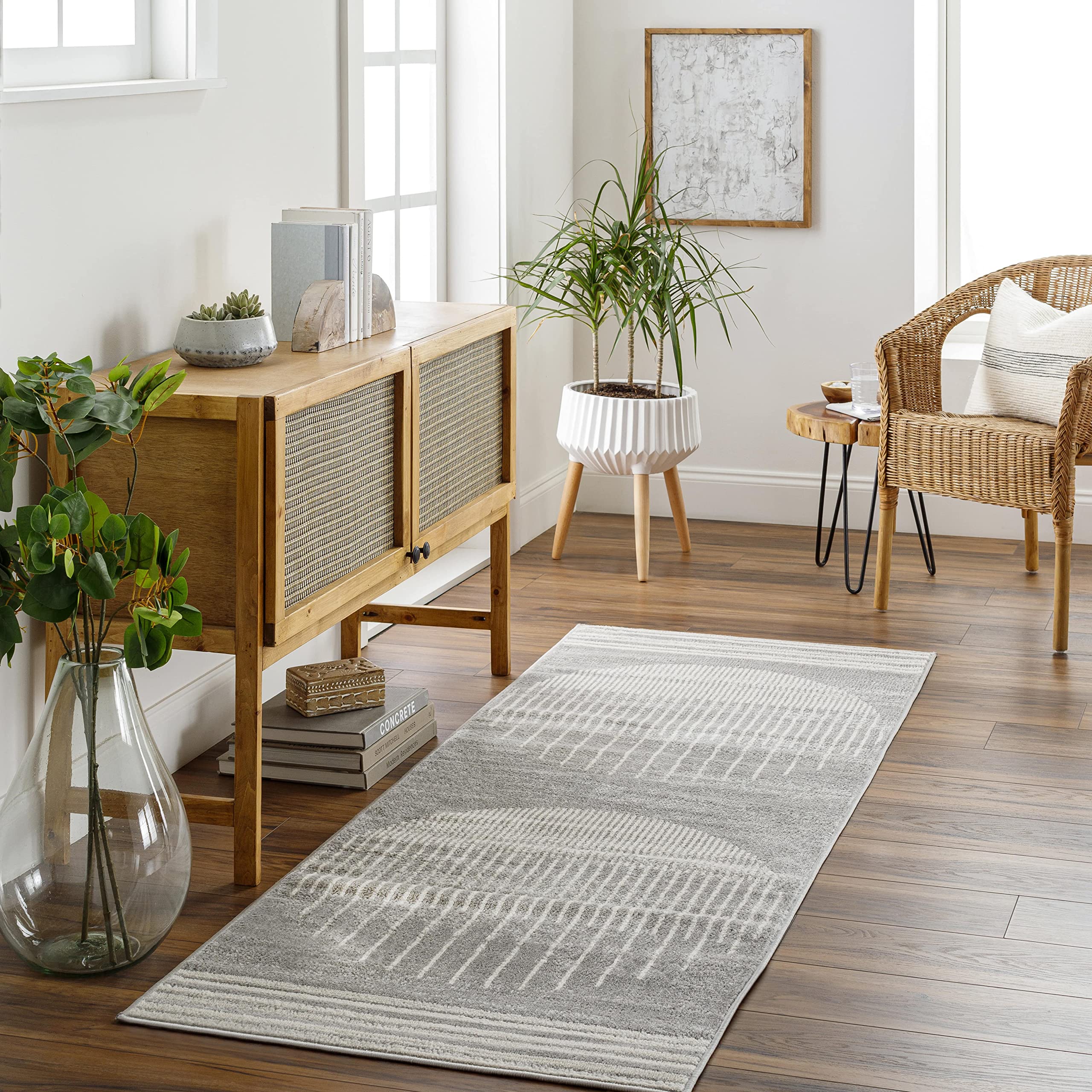Mark&Day 8x10 Modern Medium Gray Area Rug - Soft Grey Cream White Carpet for Living Room, Bedroom, Kitchen & Office - 7'10