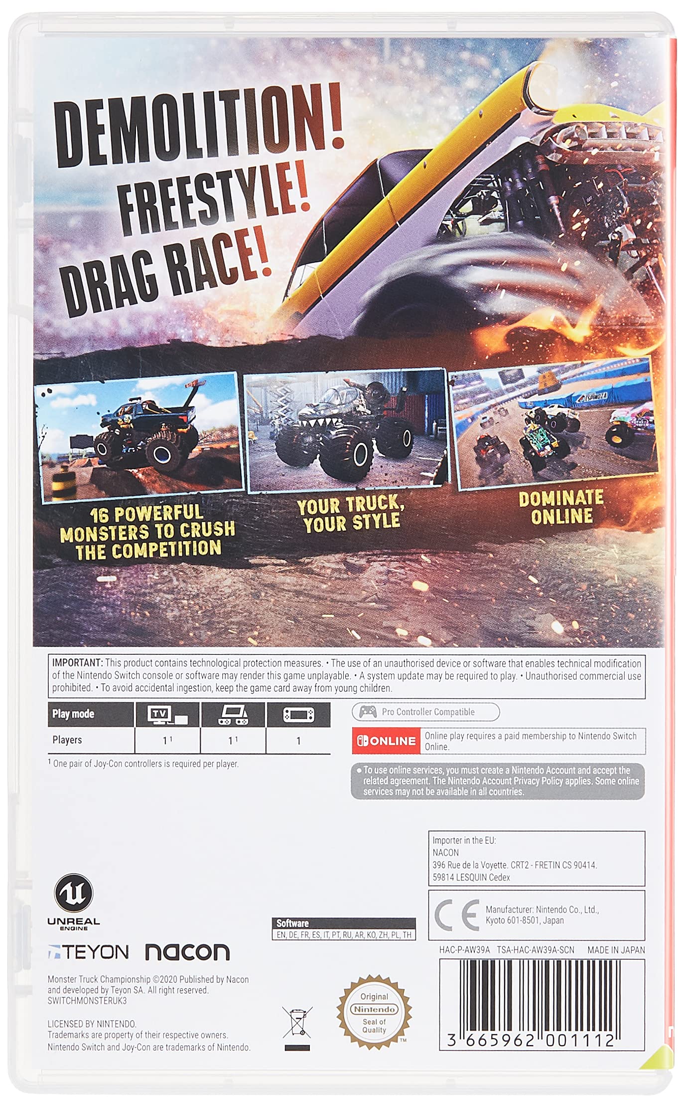 Monster Truck Championship for Nintendo Switch - Racing Game for Kids & Adults - Perfect for Family Game Nights & Competitive Play