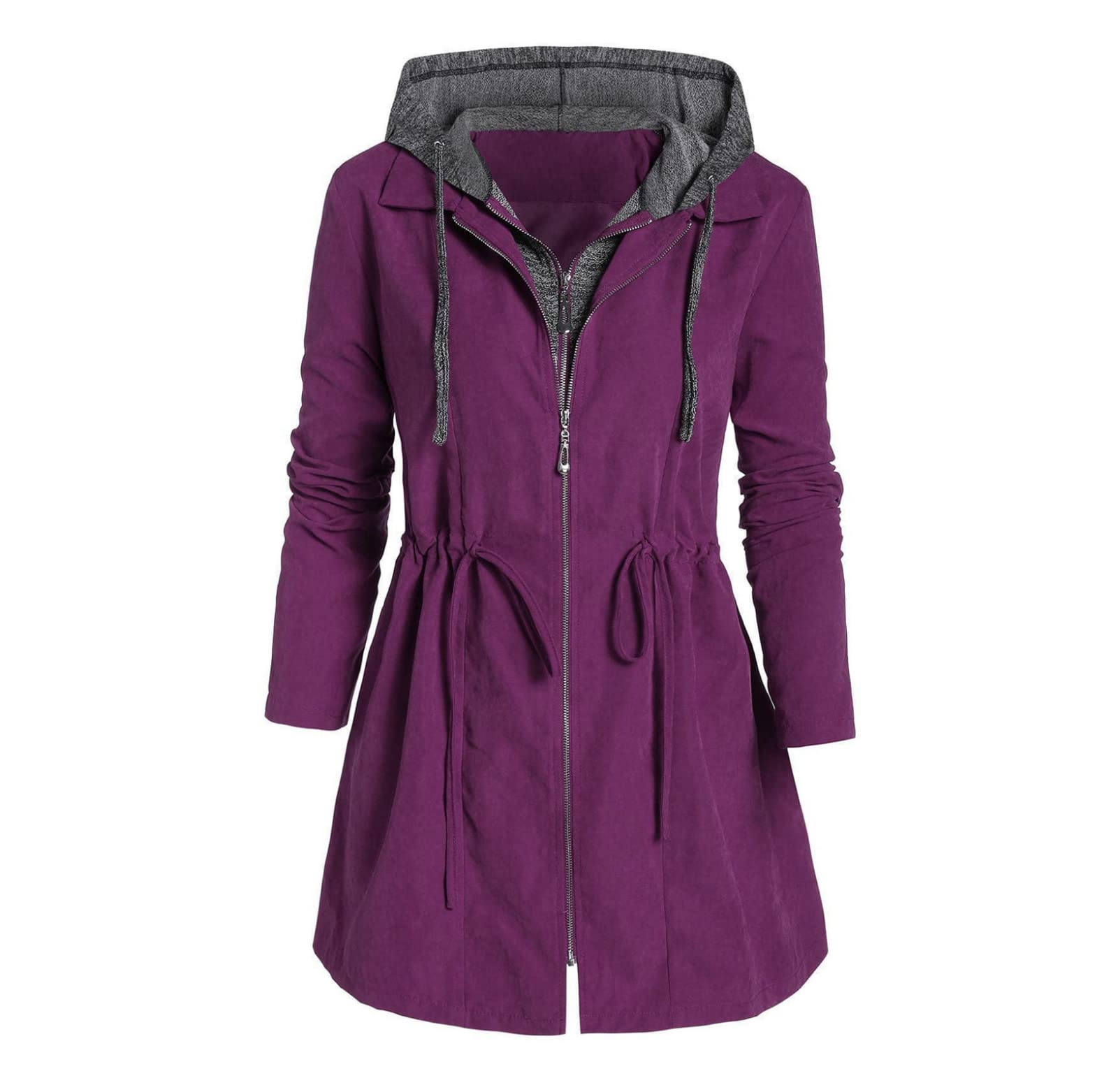 Women's Winter Coats - Fashionable Patchwork Hooded Jacket with Zipper, Thick Cotton Warm Outerwear for Cold Weather | Perfect for Snow Days, Commuting & Outdoor Activities