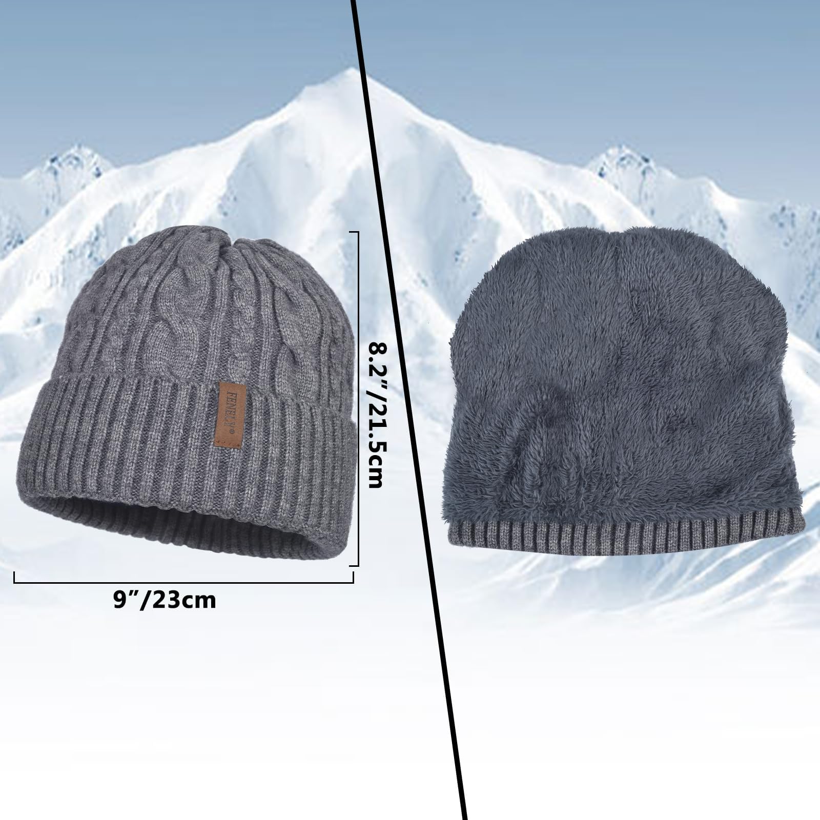 Men's Winter Beanie Hat, Touchscreen Gloves & Scarf Set - Warm Fleece Lined for Cold Weather | Perfect for Skiing, Snowboarding & Outdoor Activities