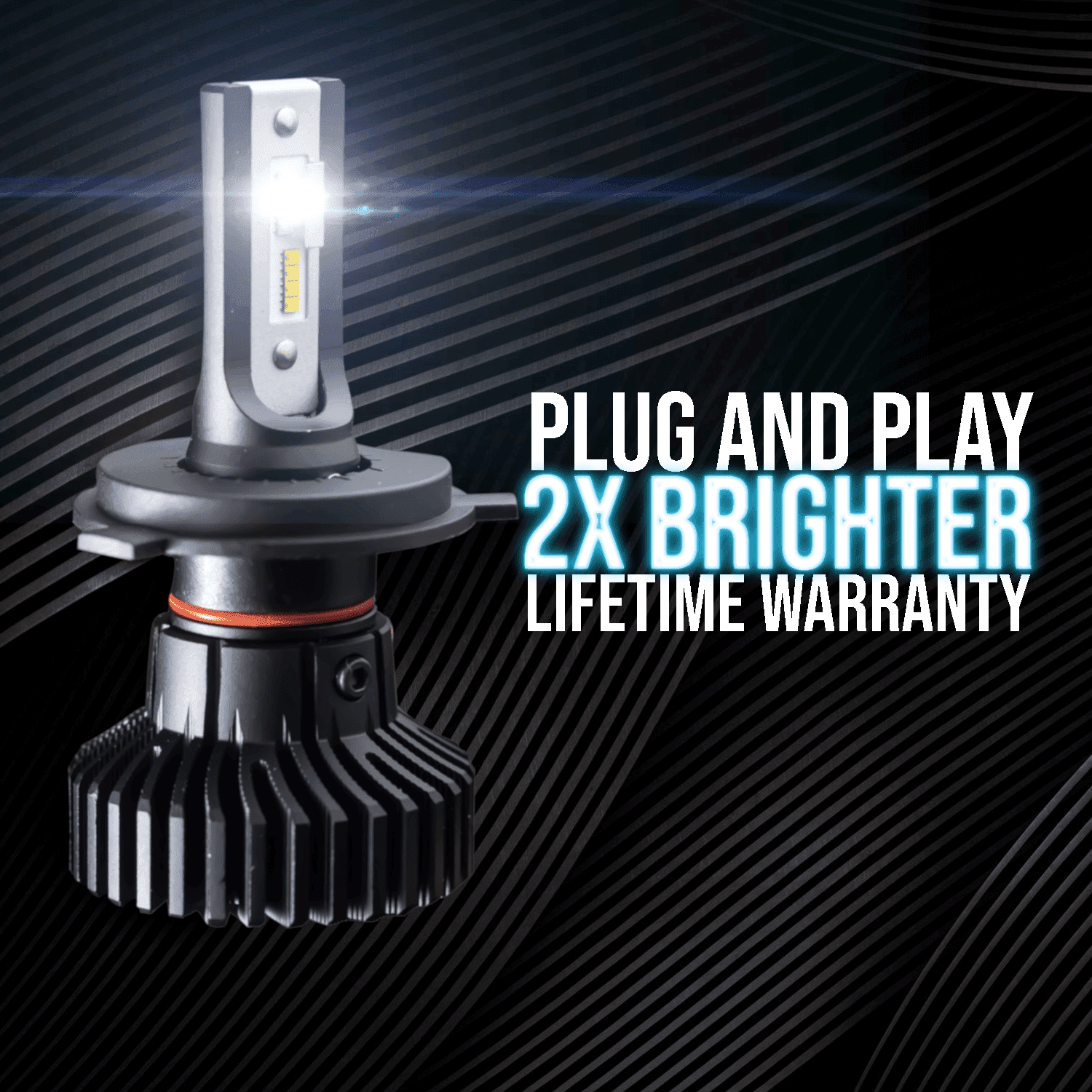 Eagle Lights Infinity Beam HB4/9006 LED Headlight Bulb - 2 Pack - Super Bright 6000K White Light for Cars, Trucks, SUVs - Perfect for Night Driving and Foggy Conditions