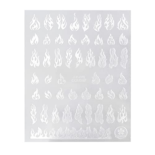 3D Flame Nail Stickers - Adhesive Nail Art Decals for Manicure, Salon & Home Use | Waterproof Nail Decorations for Parties, Halloween & Special Occasions