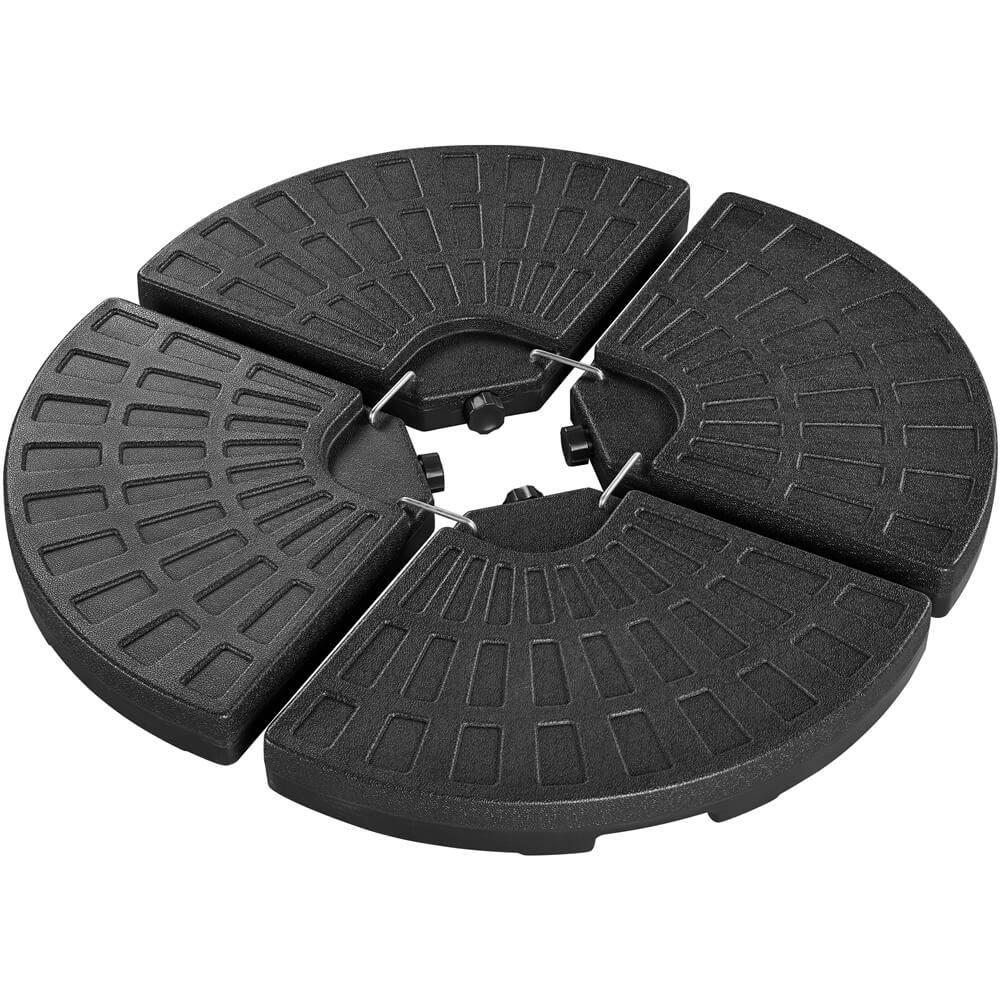 Yaheetech 4-Piece Fillable Patio Umbrella Base - Heavy Duty Outdoor Stand for Market Umbrellas - Perfect for Backyard, Deck, Poolside & Garden Use