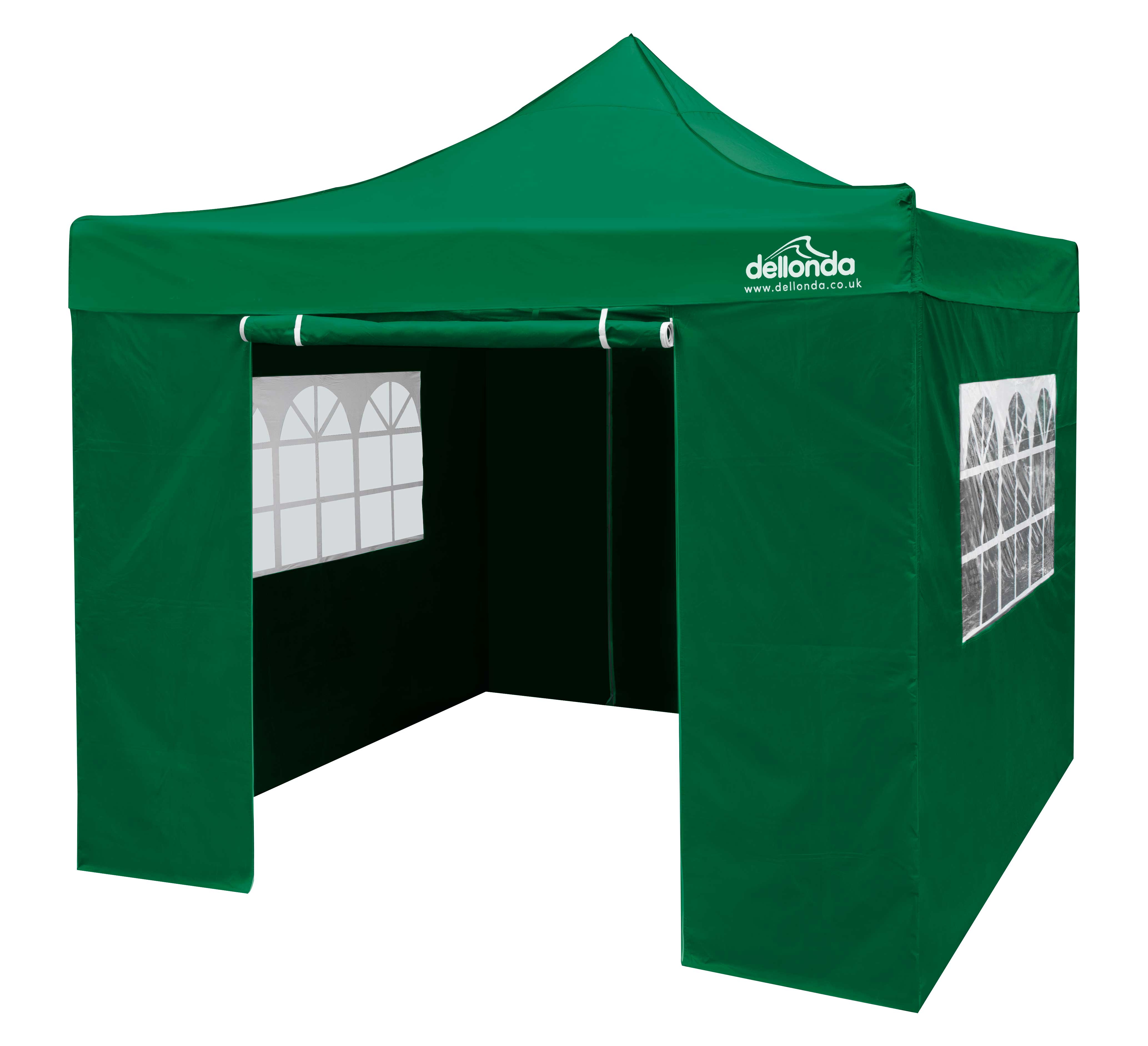 Premium 3x3m Pop Up Gazebo with Waterproof Side Walls - Portable Canopy Tent with Carry Bag, Stakes & Weight Bags - Green (DG166) - Perfect for Camping, Backyard Parties & Outdoor Events