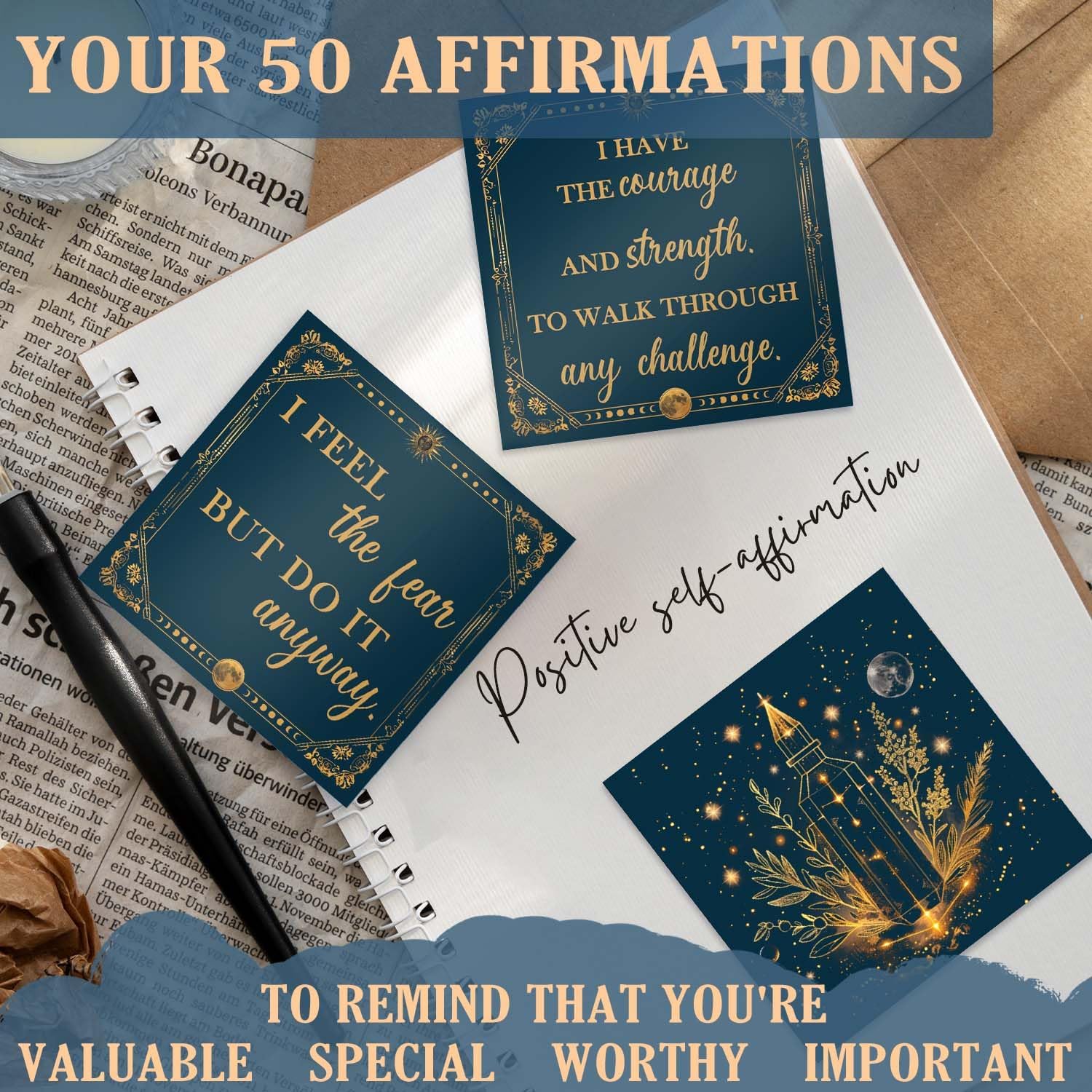 Sagittarius Birthday Gift Set with 6 Healing Crystals & 50 Daily Affirmation Cards - Natural Stones with Inspirational Quotes, Spiritual Gifts for Women - Perfect for Meditation, Yoga & Positive Energy Boosting