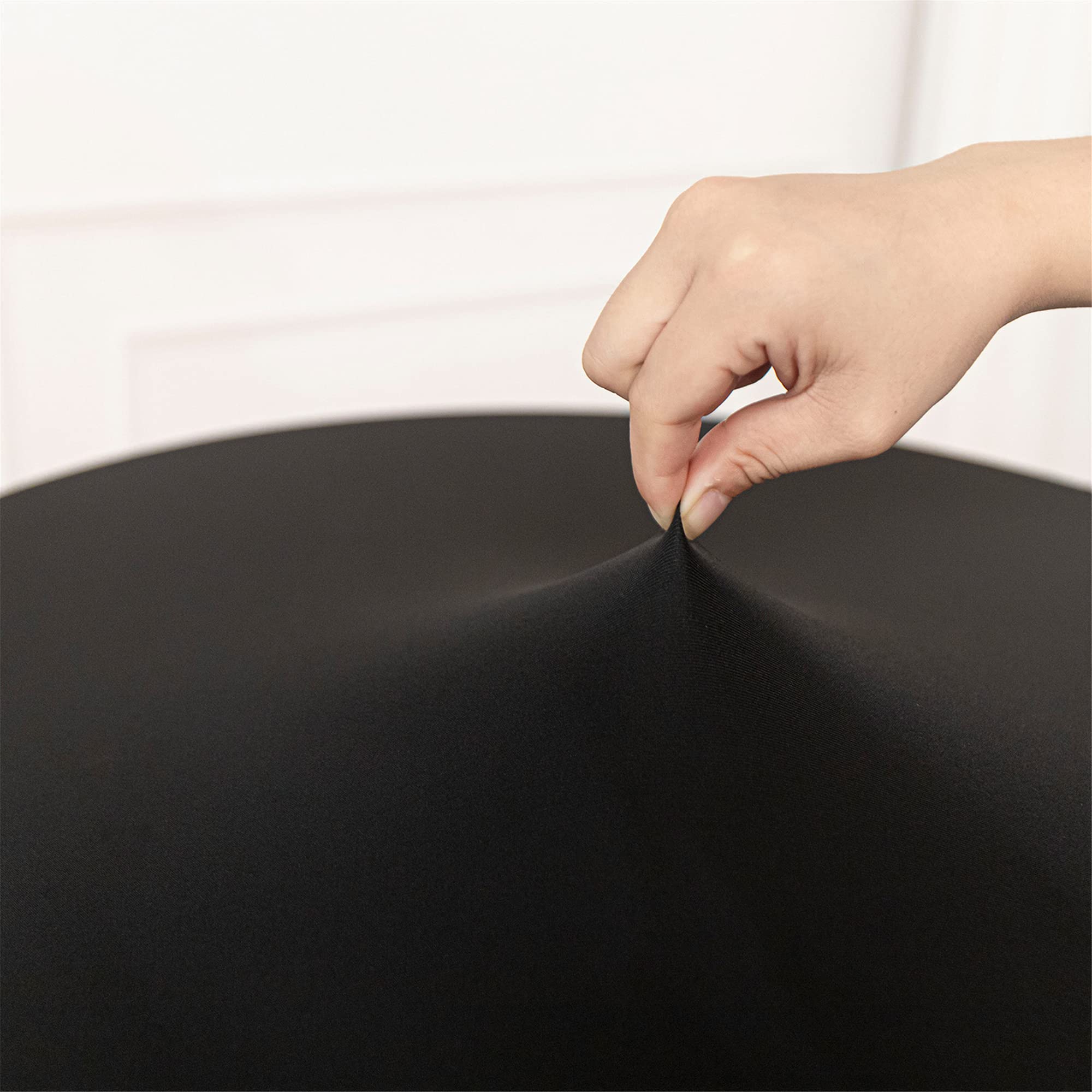 10-Pack Black Round Stretch Tablecloths - 24 Inch Elastic Spandex Fitted Table Cover for Cocktail, Bar & Folding Tables - Perfect for Parties, Weddings & Restaurant Events