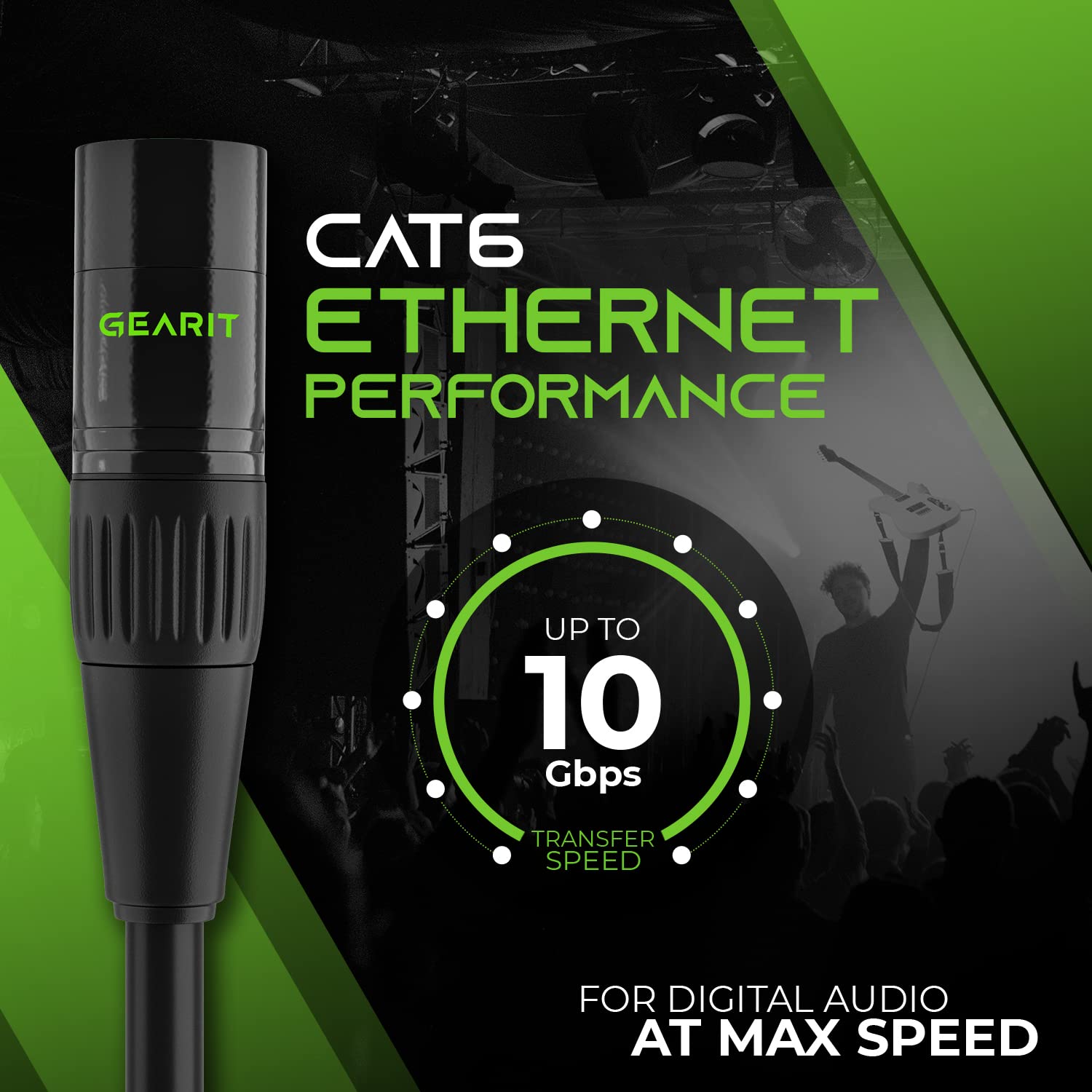 GearIT 30ft Ethernet Cable with EtherCon Connector & 4 Channel Snake - High-Speed Audio/Video Signal Transmission for Live Performances, Studio Recording, and Professional AV Setups