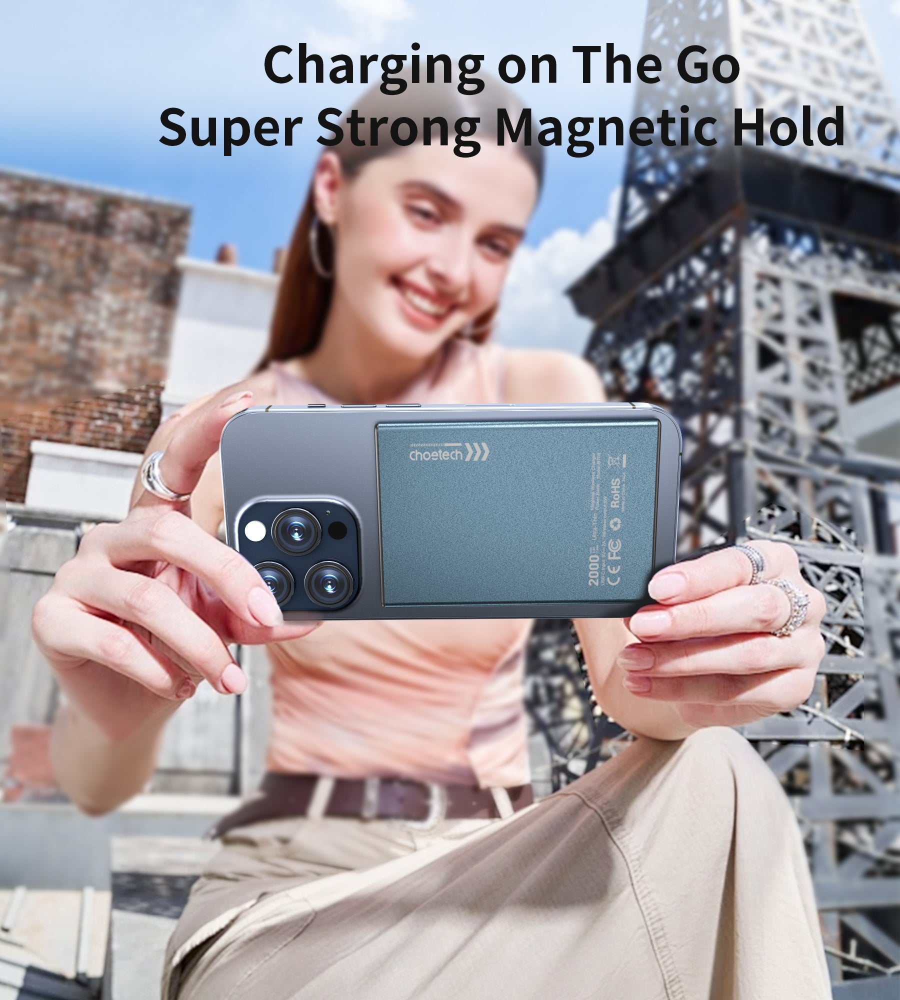 Choetech B708 Ultra-Thin 2000mAh Portable Charger - Slim 5.5mm Power Bank for Travel, Work & Everyday Use