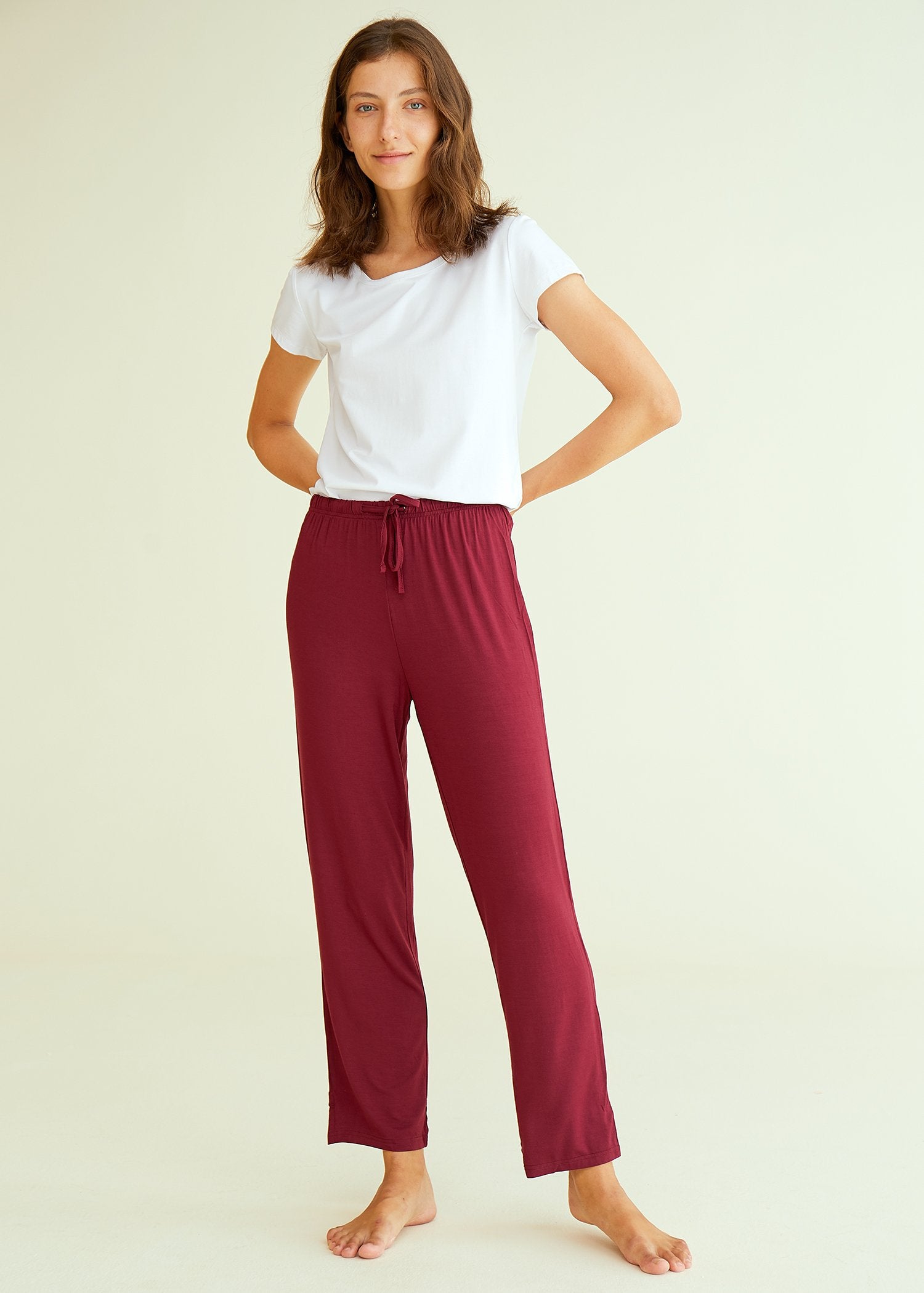 Soft & Breathable Women's Bamboo Knit Pajama Pants - Cozy Loungewear for Sleep, Yoga & Relaxation at Home