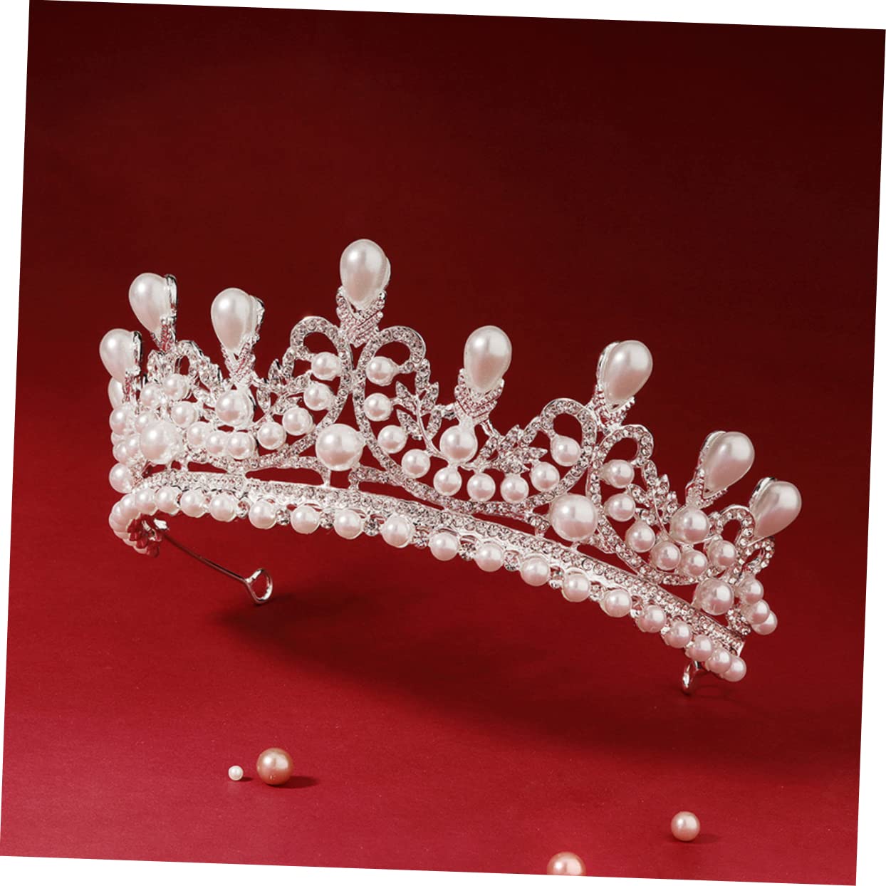 FOMIYES 3-Piece Rhinestone Pearl Crown Set - Elegant Wedding Tiara, Sparkly Bridal Headpiece & Royal Birthday Headwear for Women | Perfect for Brides, Prom, Quinceañera & Special Occasions