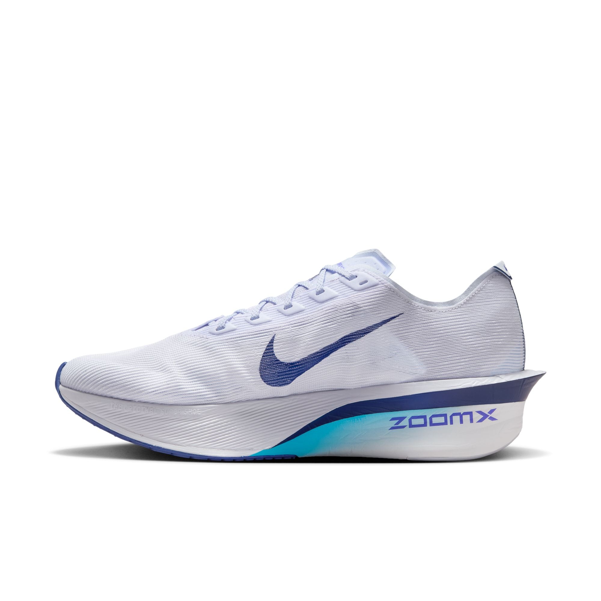 Nike ZoomX Vaporfly Next% 4 PRM Running Shoes for Men - Ghost/Blue Void | Lightweight Racing Sneakers for Marathon & Long Distance Training