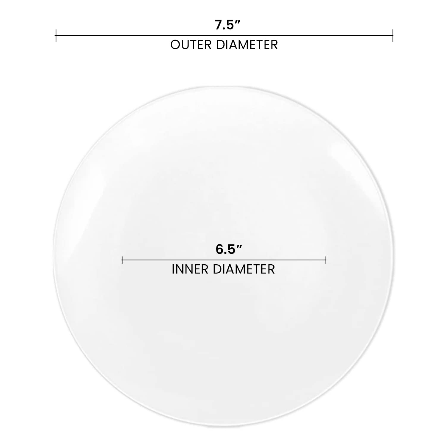 Eco-Friendly Disposable Plastic Plates with Elegant Rim Design - 7.5