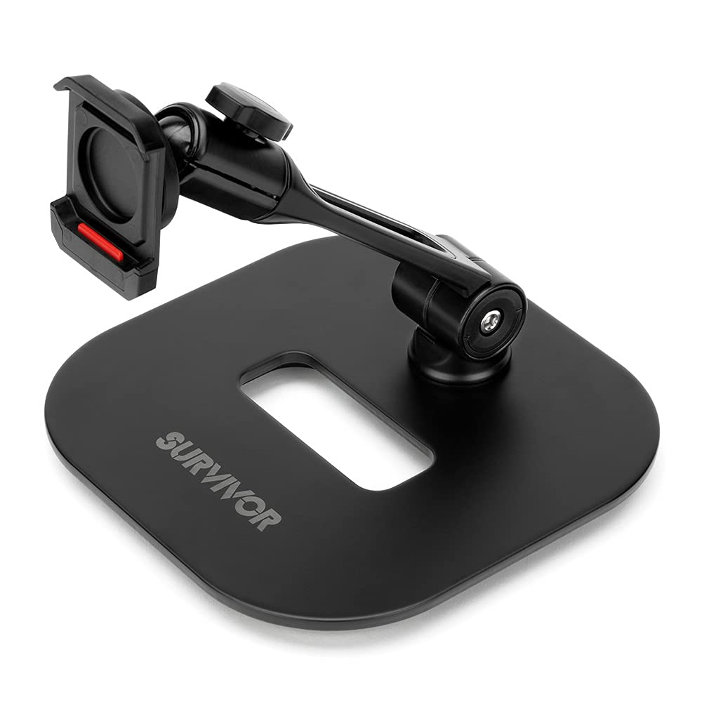 Griffin Survivor Tablet Stand - Durable Black Adjustable Holder for iPad, Samsung, Fire Tablets - Perfect for Home, Office, and Travel Use