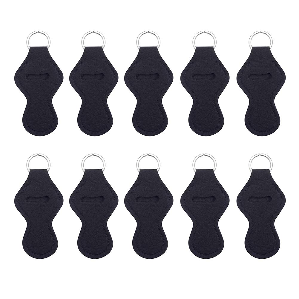 10pcs Bulk Sublimation Chapstick Holder Keychains - Durable Lipstick Keyring Holders for Gifts, Events, and Everyday Use