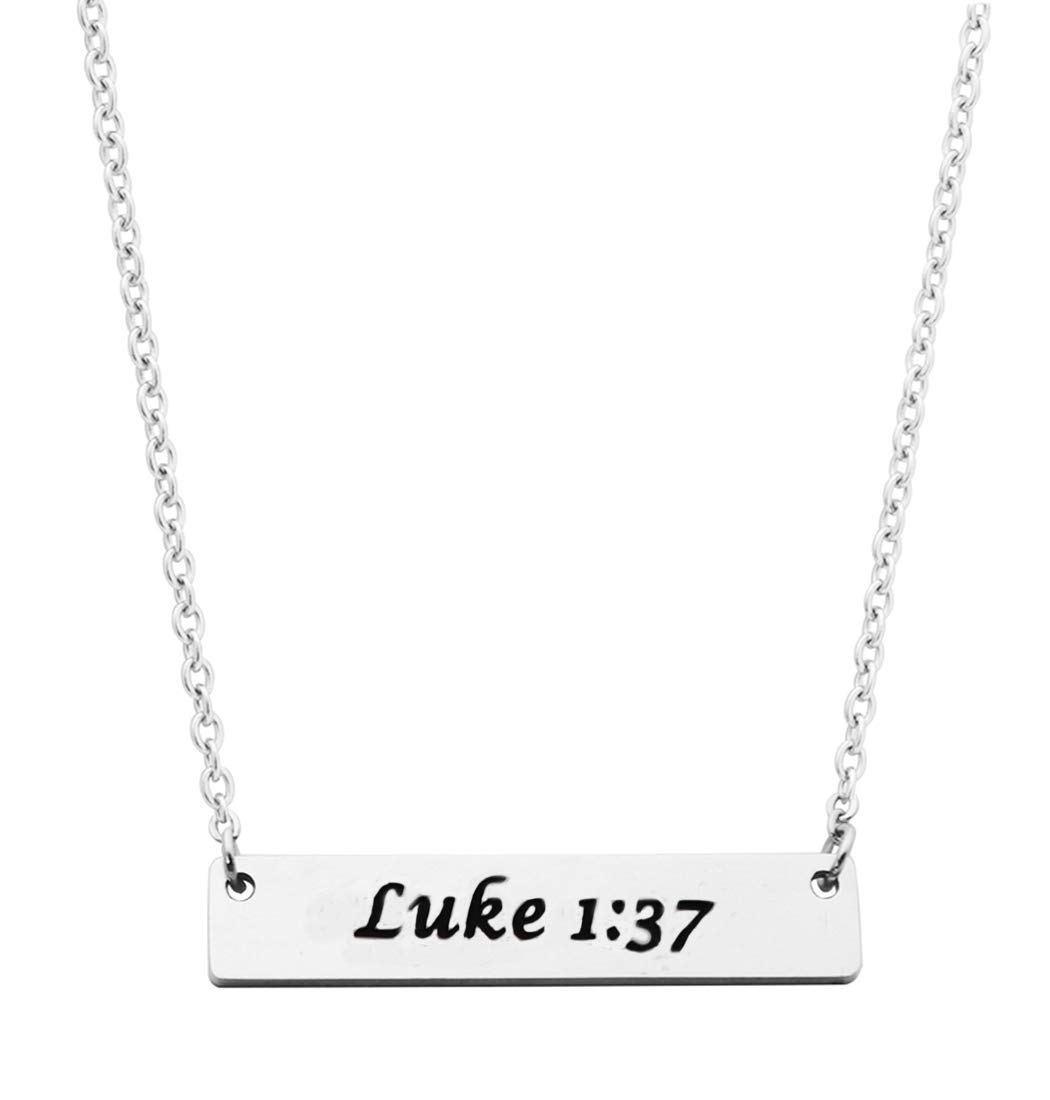 Beeshion Christian Bar Necklace - Stainless Steel Bible Verse Jewelry for Women | Faith Gift & Daily Wear
