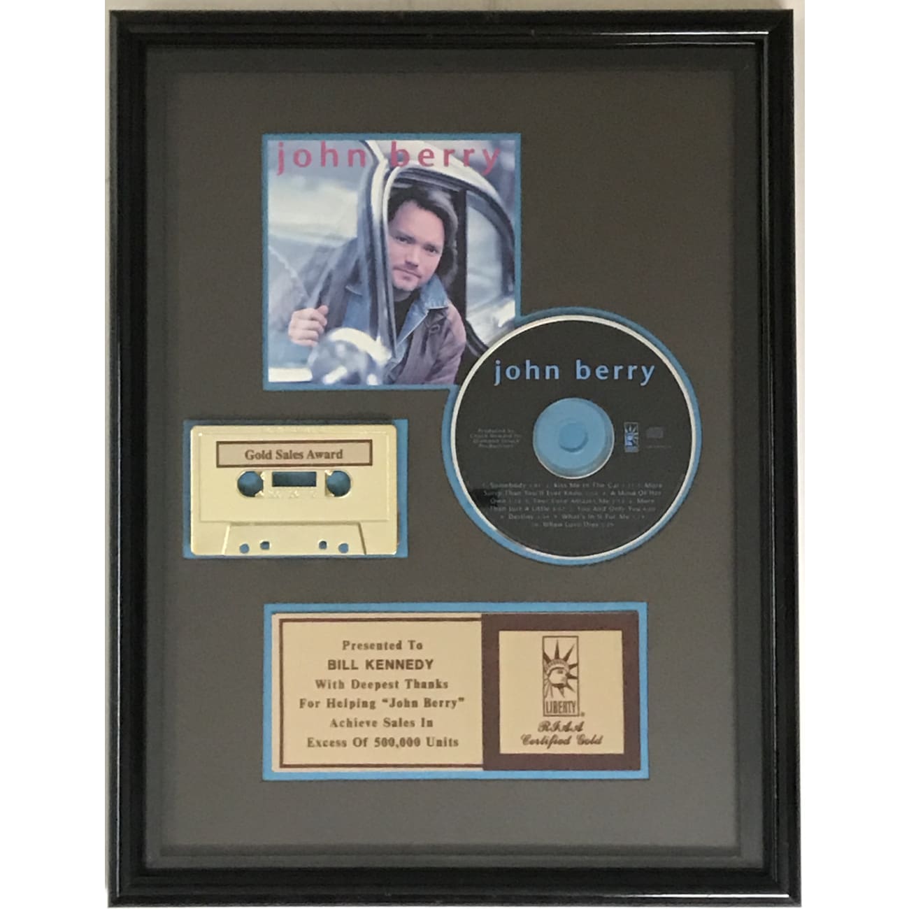 John Berry Debut Liberty Label Award - Premium Quality for Collectors & Music Enthusiasts | Perfect for Gifting, Home Decor & Music Memorabilia Displays