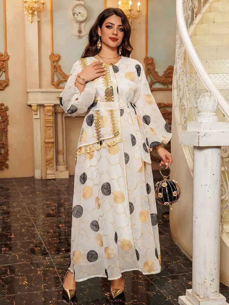 Elegant Eid Embroidery Mesh Caftan Dress for Women - Breathable Floral Lace Kaftan for Special Occasions & Summer Parties - Perfect for Eid Celebrations, Weddings, and Beach Vacations