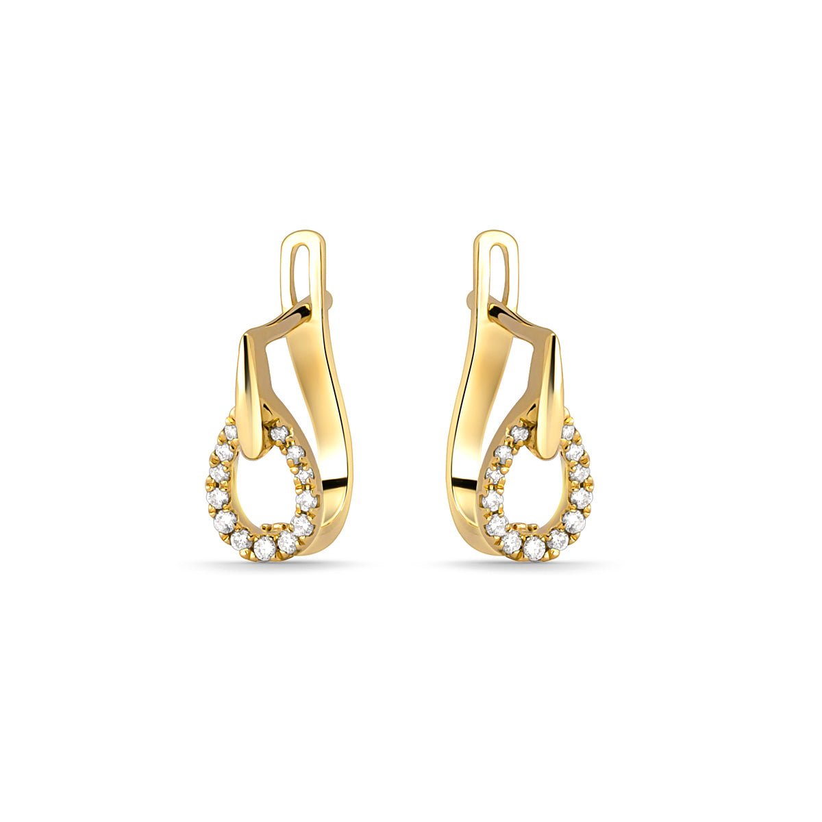 14K Yellow Gold Diamond Coil Huggie Earrings for Women - Minimalist Hoop Earrings for Everyday Wear, Gift for Her, Wedding & Special Occasions