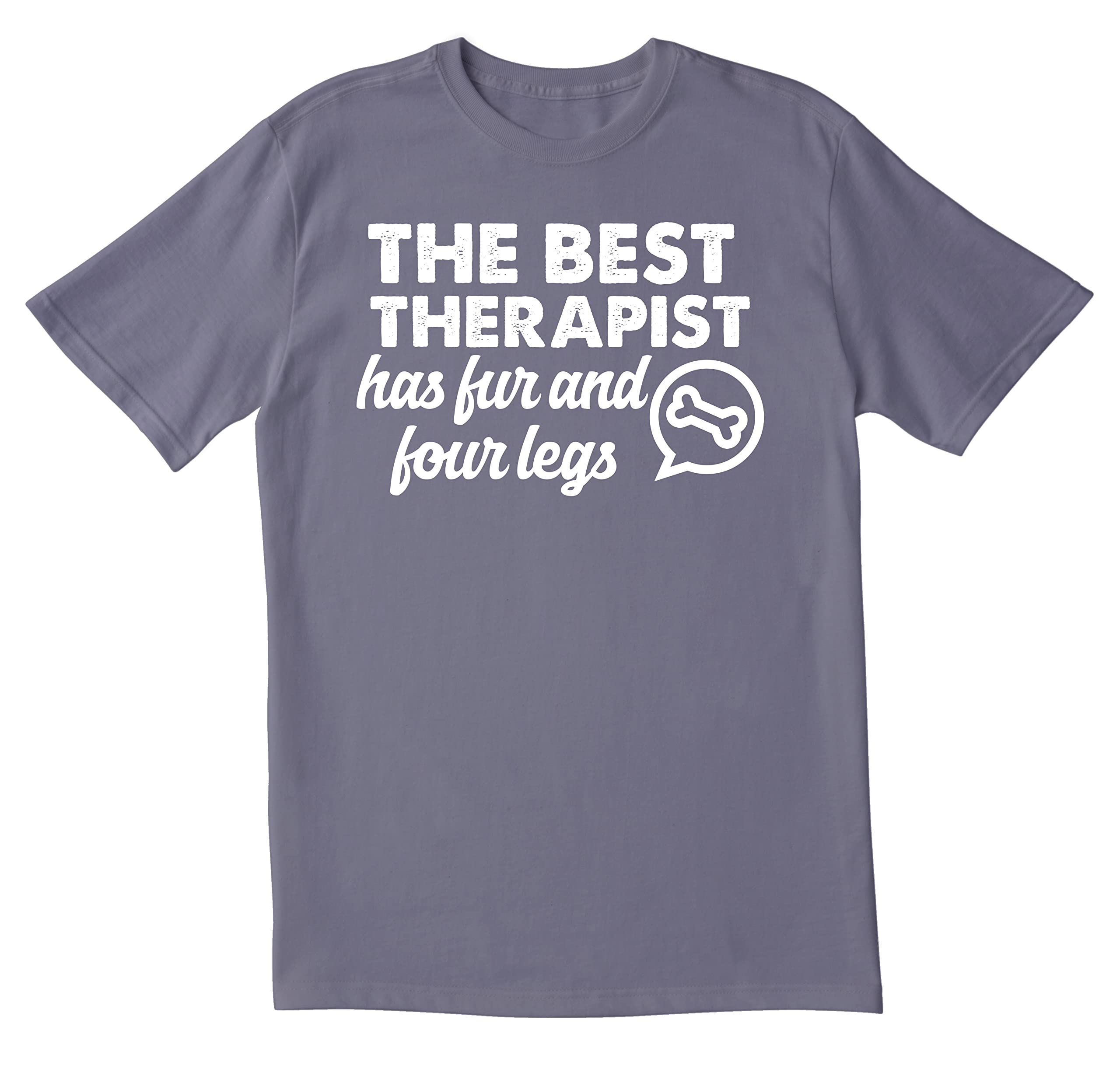 Funny Sarcastic Men's T-Shirt - Best Therapist Has Fur & Four Legs - Novelty Dog Lover Gift for Pet Owners, Animal Lovers - Perfect for Casual Wear, Gifts & Vet Appreciation