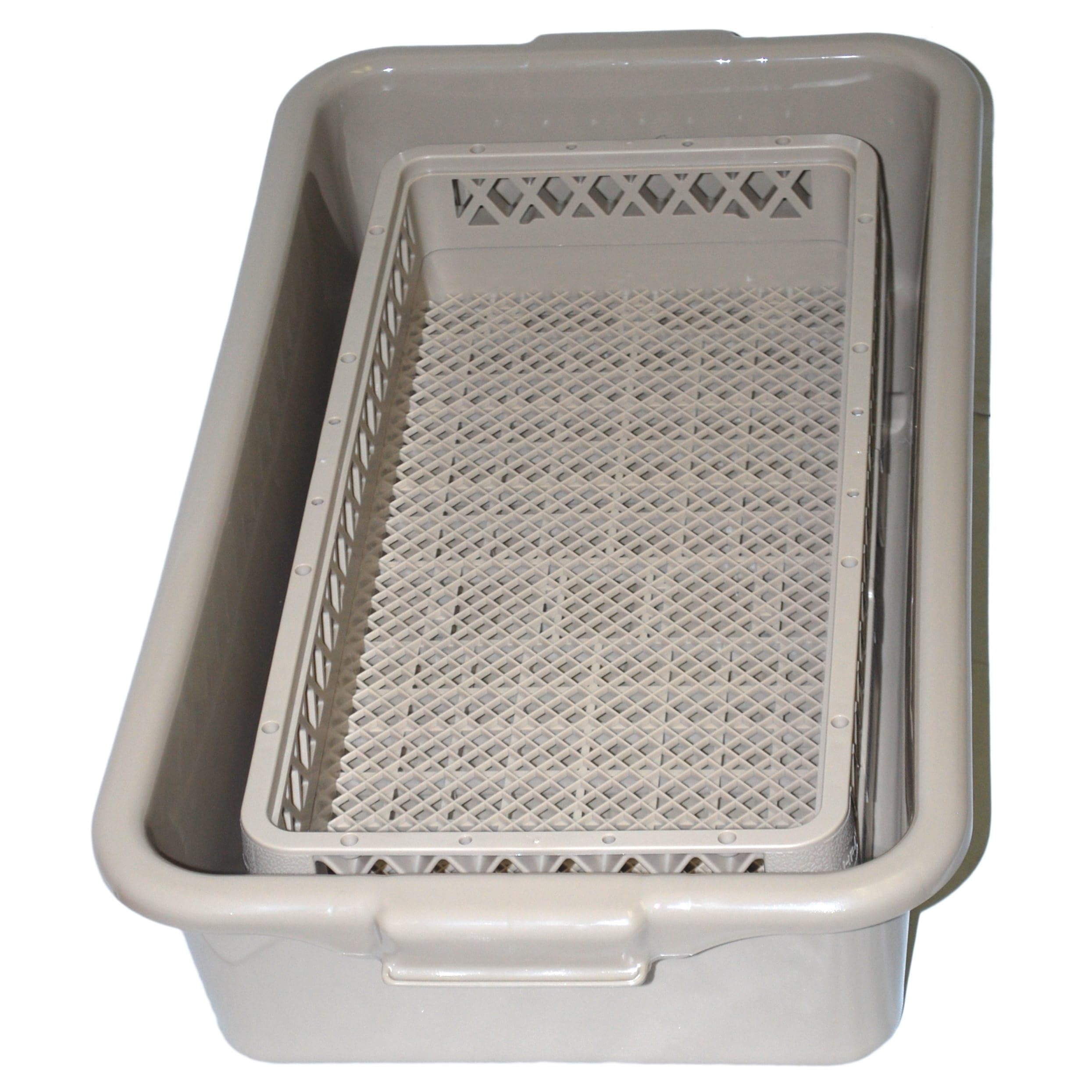 Traex 1393 Stainless Steel Open Half Rack Silverware Soak Rack with Half Tub - Perfect for Kitchen Utensil Organization & Drying (Dishwasher Safe) - Ideal for Restaurants, Home Kitchens & Dishwashing Stations