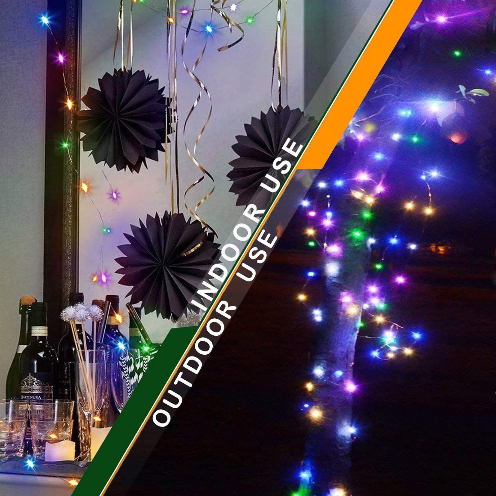 RUICHEN 99 Ft 300 LED Dimmable Fairy String Lights with Remote - Waterproof Silver Wire Twinkle Lights for Indoor & Outdoor Decor | Perfect for Bedroom, Patio, Yard, Christmas, Easter, Wedding & Party Lighting