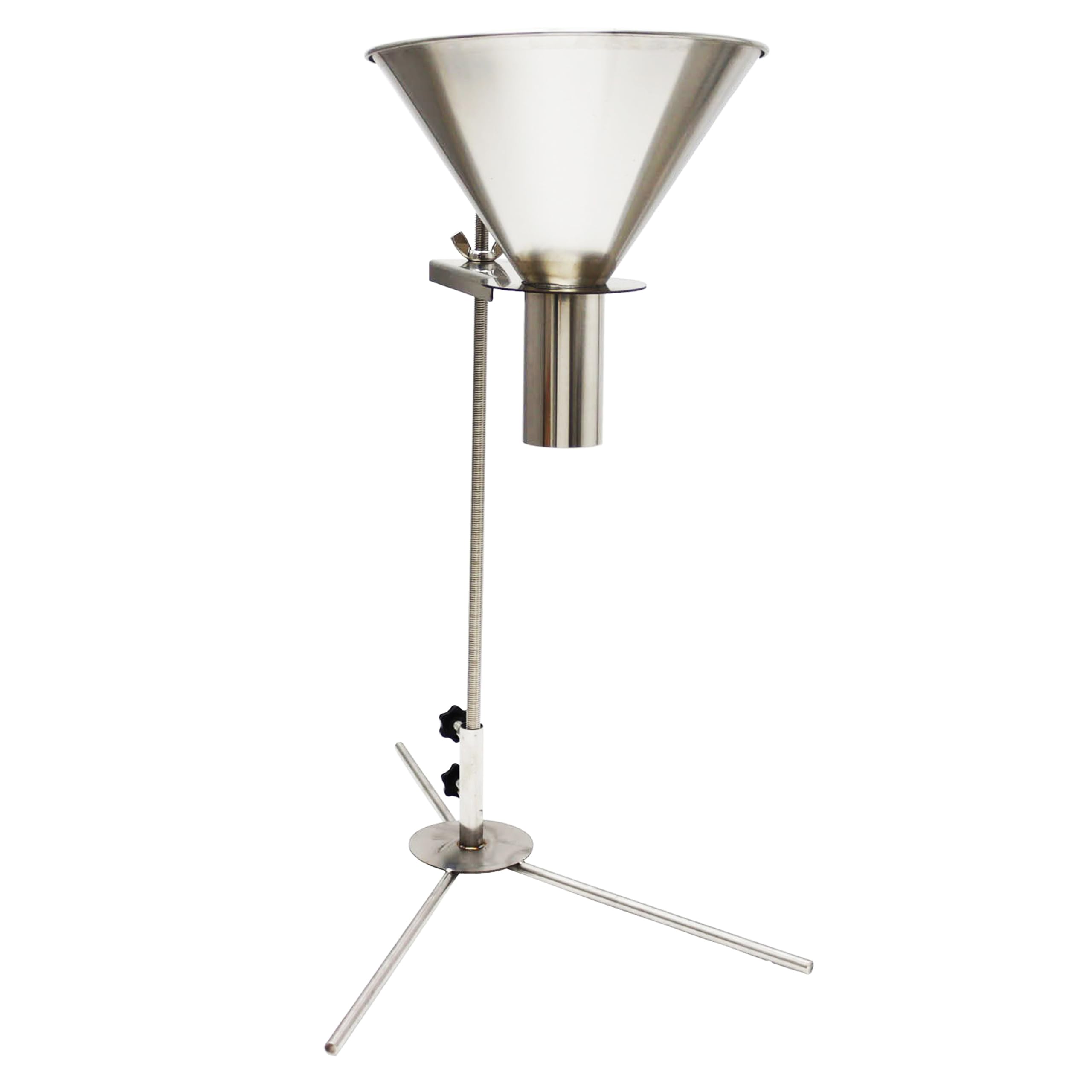 Stainless Steel Manual Filling Hopper with Support Stand - 2 Inch Funnel Diameter for Easy Powder & Grain Transfer | Perfect for Home Brewing, Farm Feeding & Industrial Packaging