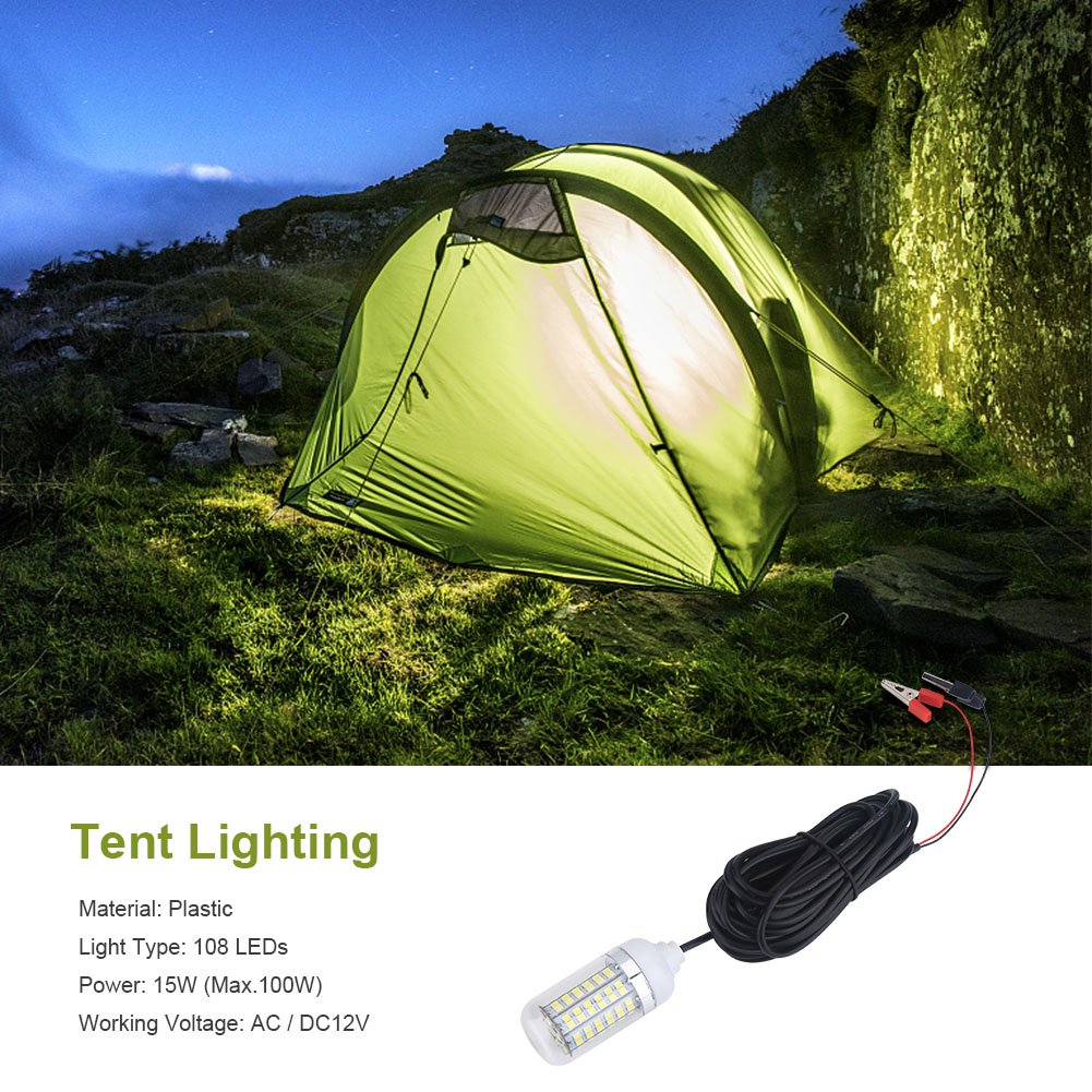 Zerone 12V 108LEDs IP68 Waterproof Submersible Underwater Fishing Light - Bright LED Fish Attractor Lamp for Night Boat Fishing, Crabbing & Ice Fishing | Perfect for Deep Sea, Lake & River Fishing Adventures