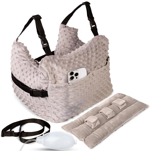 Grey Swiss Dots & Seatbelt Pillow