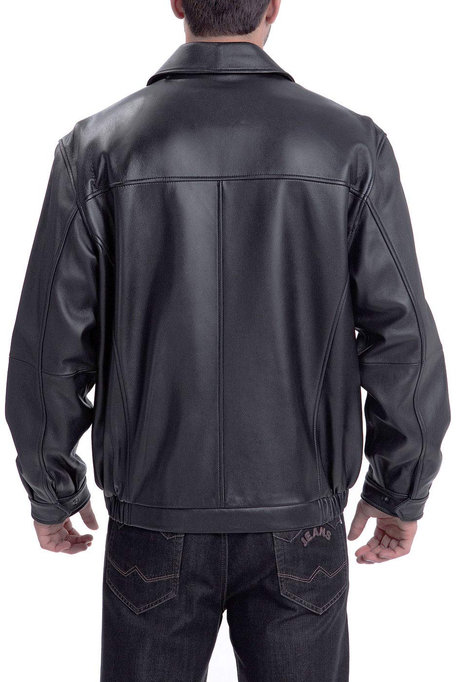 Premium BGSD Men's Derrick Lambskin Leather Bomber Jacket - Genuine Leather, Big & Tall Sizes Available - Stylish Outerwear for Casual Wear, Night Out & Motorcycle Riding