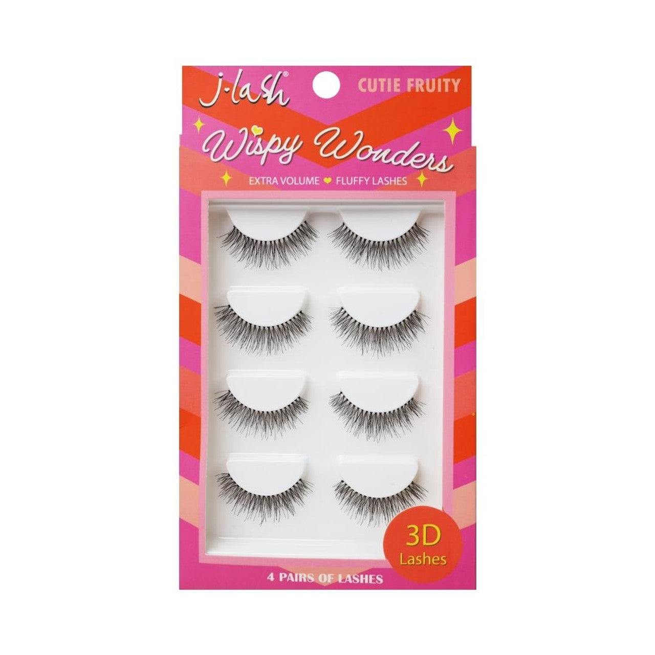 J Lash Wispy Wonders Cutie Fruity False Eyelashes - Natural Looking Fluffy Lashes for Dramatic Eye Makeup | Perfect for Parties, Weddings & Date Nights