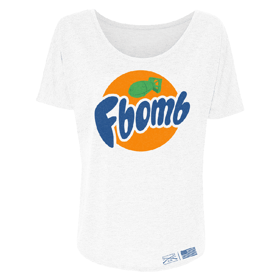 Women's F Bomb Slouchy T-Shirt - Soft Relaxed Fit Casual Tee in White | Perfect for Everyday Wear, Weekend Outfits & Lounge Comfort
