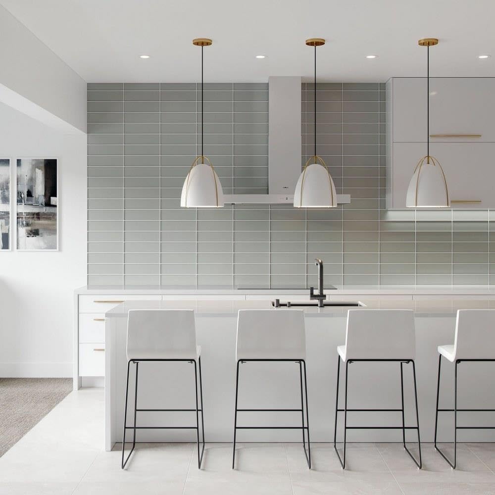 SEA Gull 6551801-848 Modern Single Light Pendant - Sleek Hanging Fixture for Kitchen Island, Dining Room or Bedroom Lighting