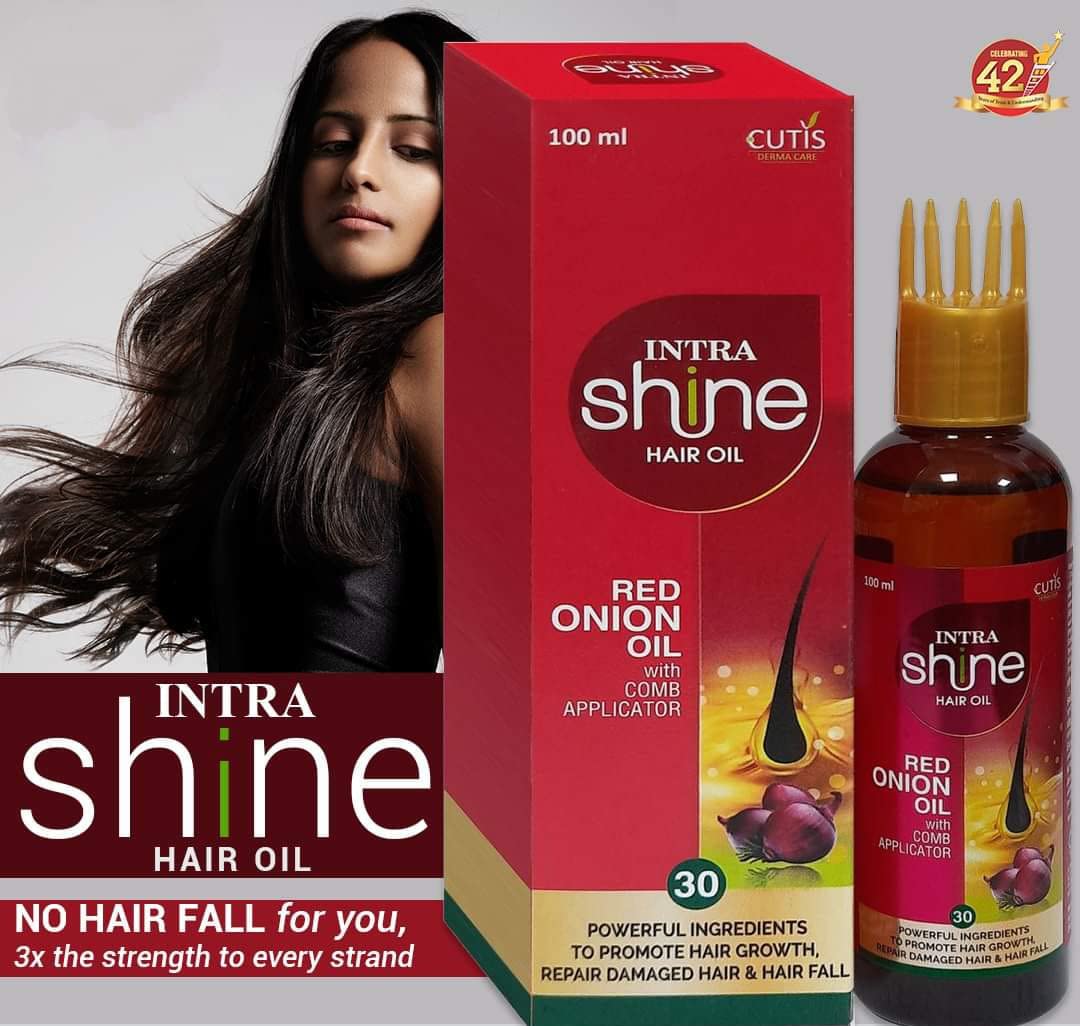 LYUD Intrashine Red Onion Hair Oil with Comb Applicator - 100ml Natural Hair Growth Treatment for Thicker, Stronger Hair - Perfect for Daily Scalp Massage & Damaged Hair Repair