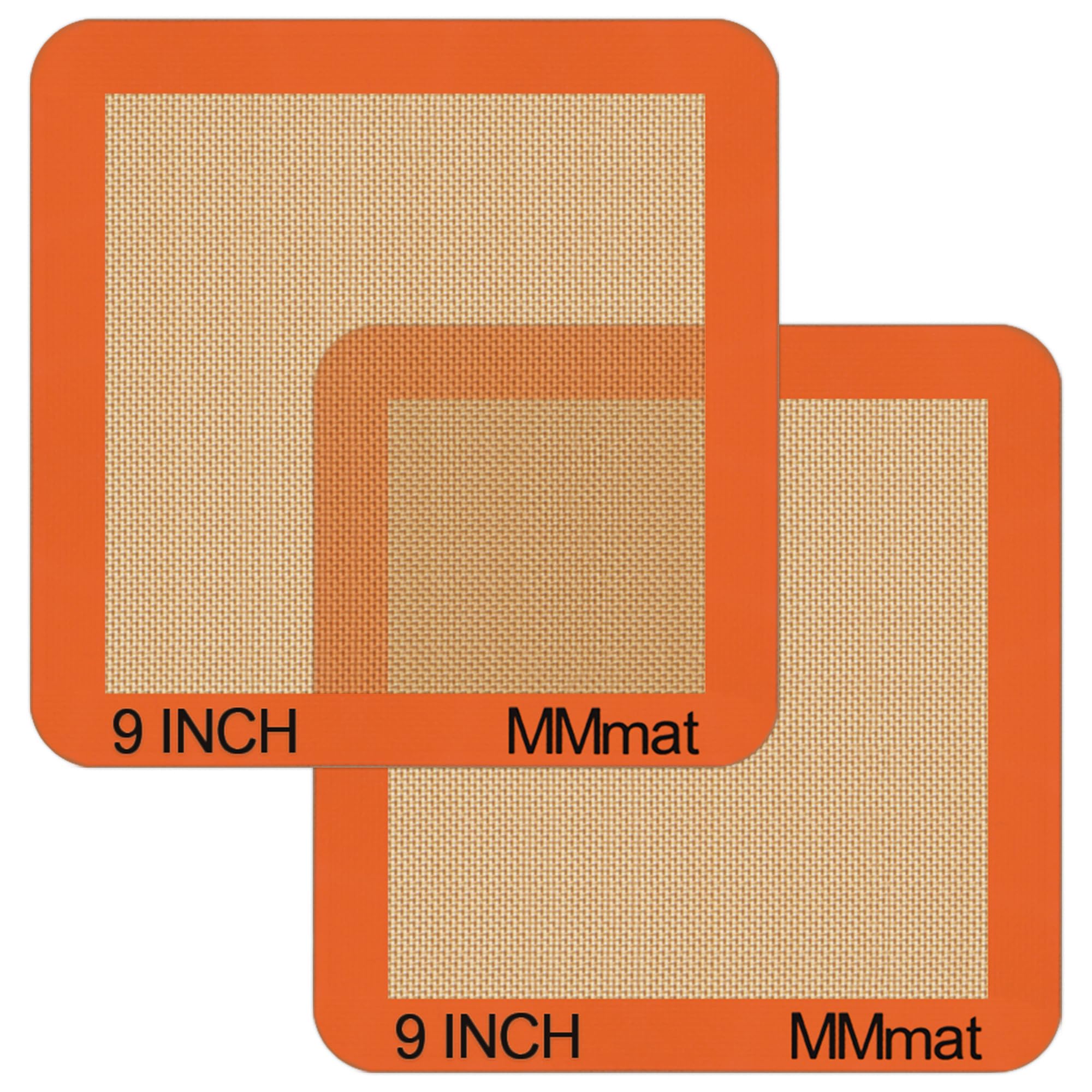 Non-Stick Silicone Baking Mats Set of 2 - 9 Inch Square Reusable Air Fryer Liners - Premium German Quality for Baking, Roasting & Cooking - Perfect for Cookies, Pizza & Air Fryer Meals