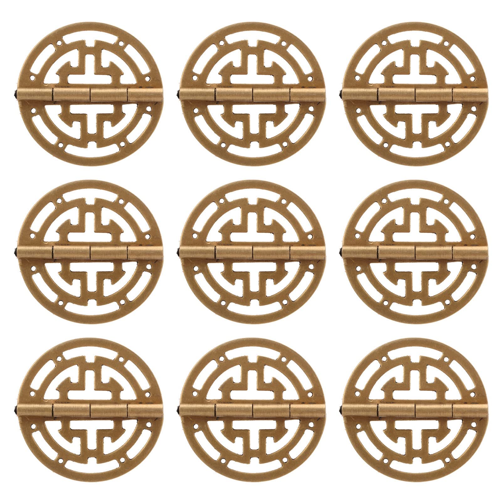 Antique Bronze Round Brass Hinges - Corrosion Resistant Jewelry Box Cabinet Hardware for Wine Boxes, Gift Boxes & Wooden Chests - Perfect for DIY Furniture, Home Decor & Vintage Style Storage Solutions
