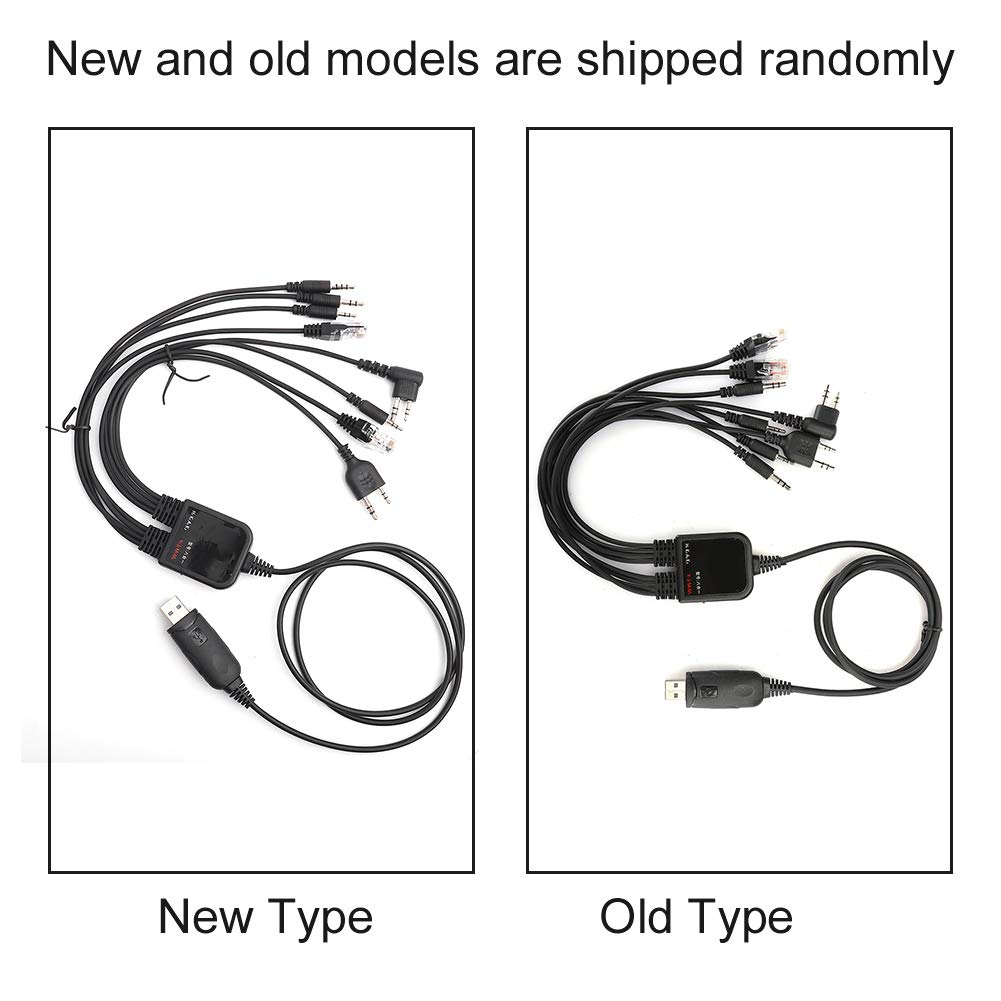 UBERSWEET® 8-in-1 USB Radio Programming Cable for Motorola, QuanSheng, TYT, and KENWOOD Two-Way Radios - Perfect for Firmware Updates, Channel Programming, and Radio Maintenance