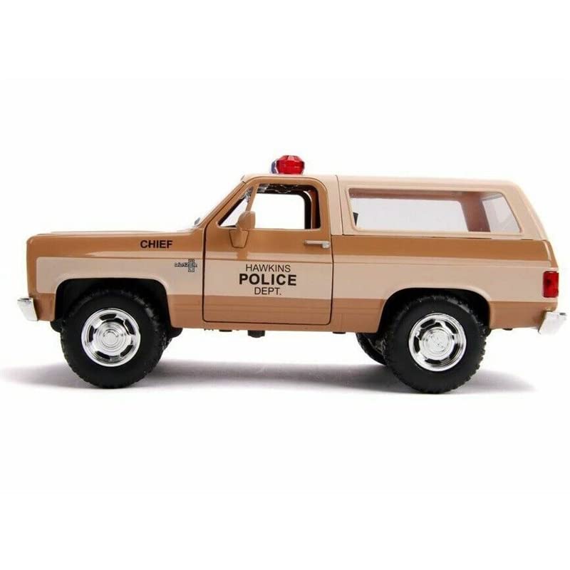 Jada Toys 1/24 Scale 1980 Chevrolet K5 Blazer Police Diecast Model Car with Badge - Collectible Pre-Built Truck for Display & Gifts