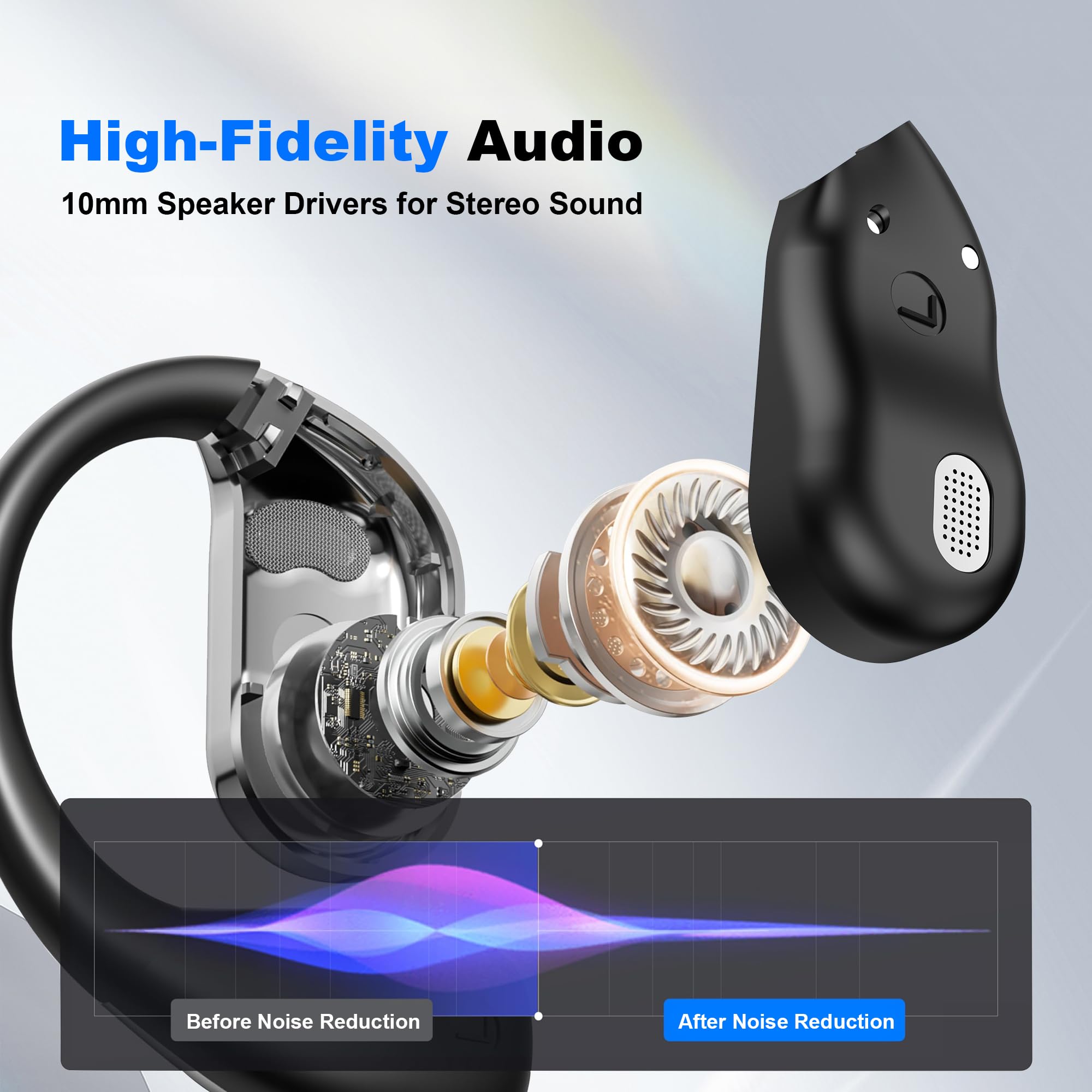 **Wireless AI Translator Earbuds - Real-Time Translation for 144 Languages, Bluetooth 5.4, High-Fidelity Sound, Noise Cancelling - Perfect for Travel, Business Meetings & Sports (Black)**    *(Use Cases: Ideal for international travel, business negotiations, language learning, and hands-free communication during workouts.)*