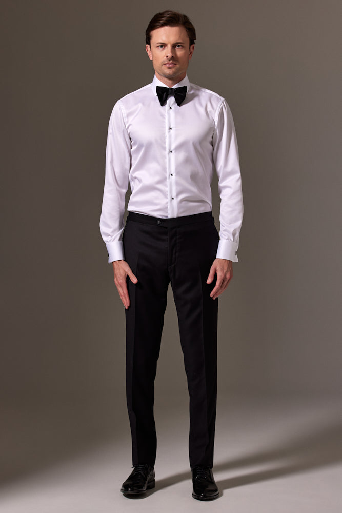 Louis Tuxedo Shirt for Men - White Premium Twill Formal Dress Shirt | Perfect for Weddings, Prom, Black Tie Events & Evening Occasions