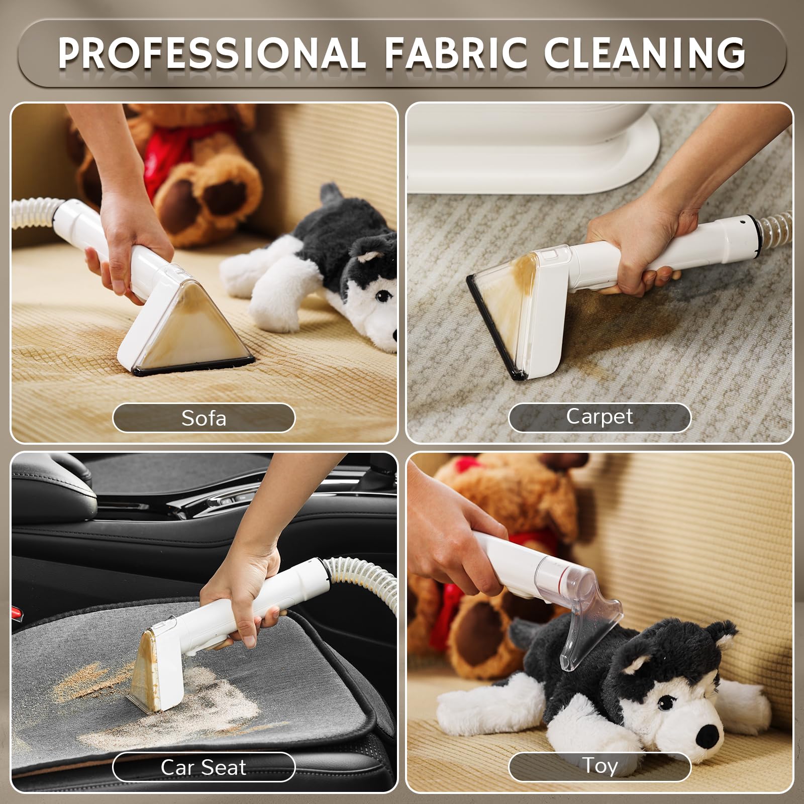 Airthereal Portable Upholstery Spot Cleaner - 14KPa Deep Cleaning Carpet Shampooer with Self-Cleaning & Instant Heating - Pet Hair & Stain Remover for Car Seats, Couches, Stairs - Perfect for Home, Office & Auto Detailing