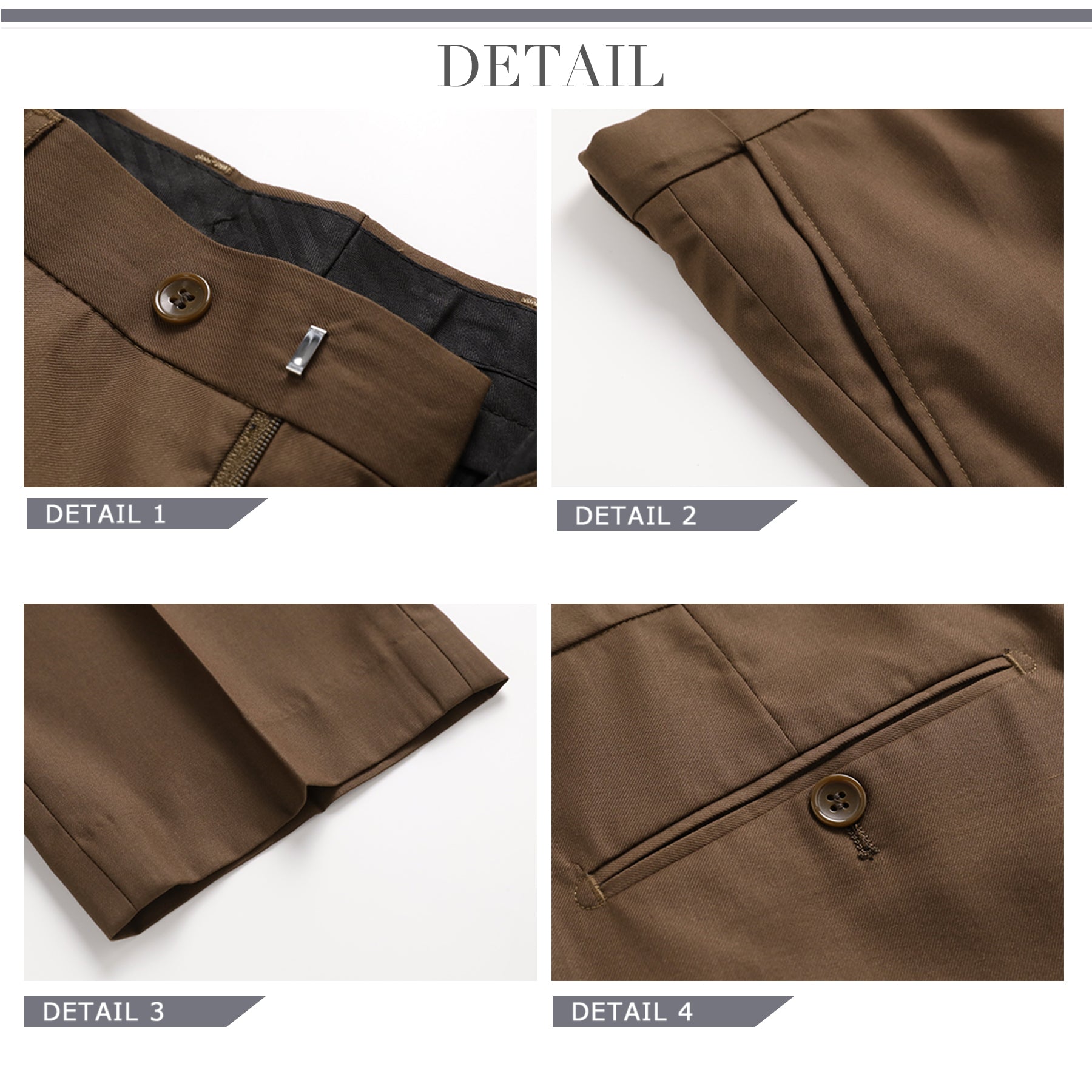 Premium 3-Piece Plaid Suit Set for Men - Stylish Coffee Brown Business Attire - Perfect for Office, Weddings & Formal Events