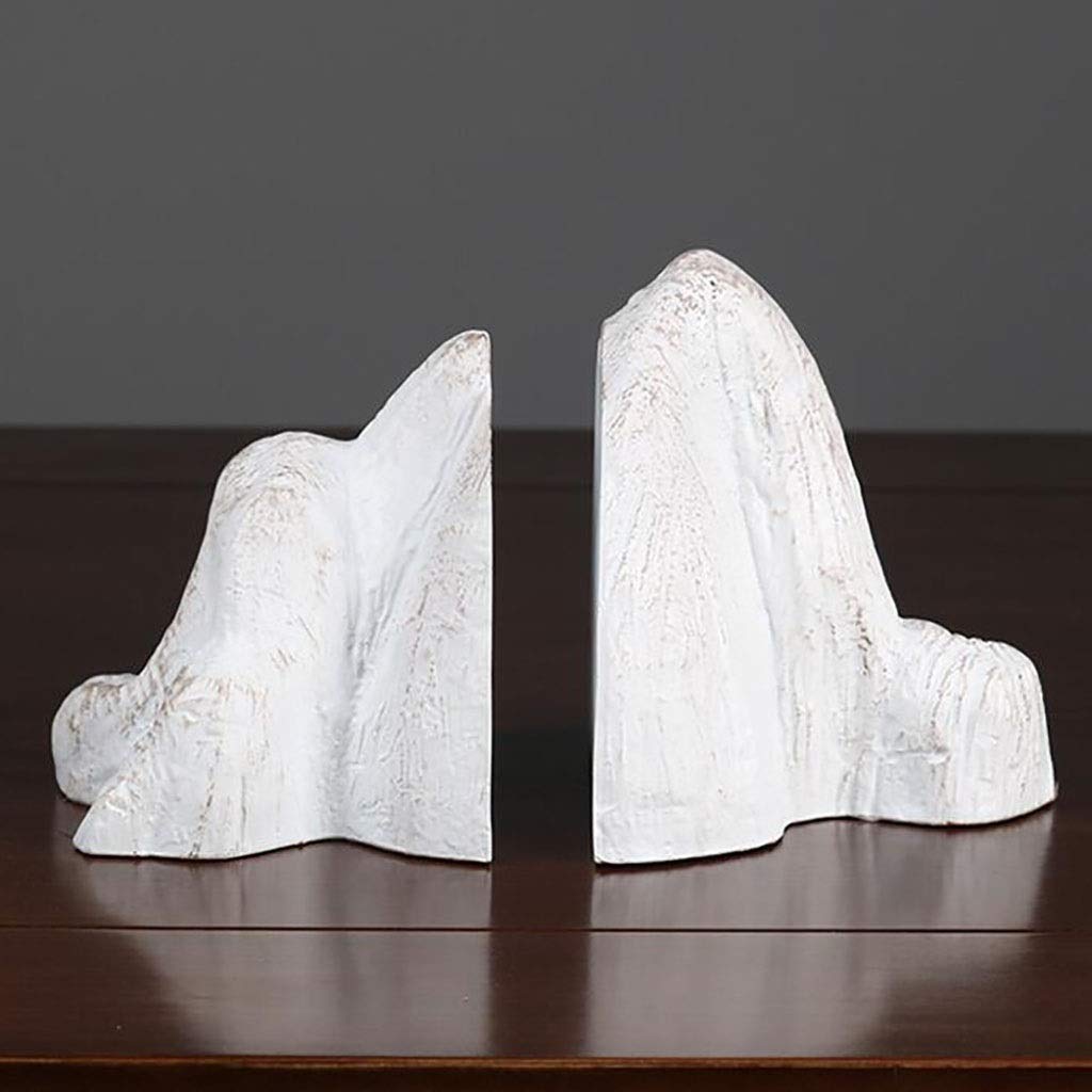 Mountain-Shaped Resin Bookends - Heavy Duty Modern Bookshelf Decor for Bedroom, Office & School - Stylish Desktop Book Display & Decoration | Perfect for Organizing Novels, Textbooks & Home Library Collections