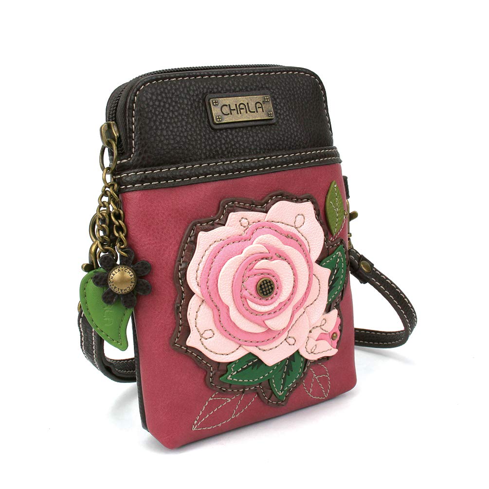 CHALA Women's PU Leather & Canvas Crossbody Phone Purse - Adjustable Strap, Multi-Color Fashion Handbag for Everyday Use, Travel & Shopping