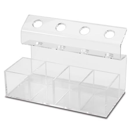 Dental Impression Gun Organizer - Clear Acrylic Holder for Dental Guns & Mixing Tips (4-Position) | Perfect for Dental Clinics & Labs Organization